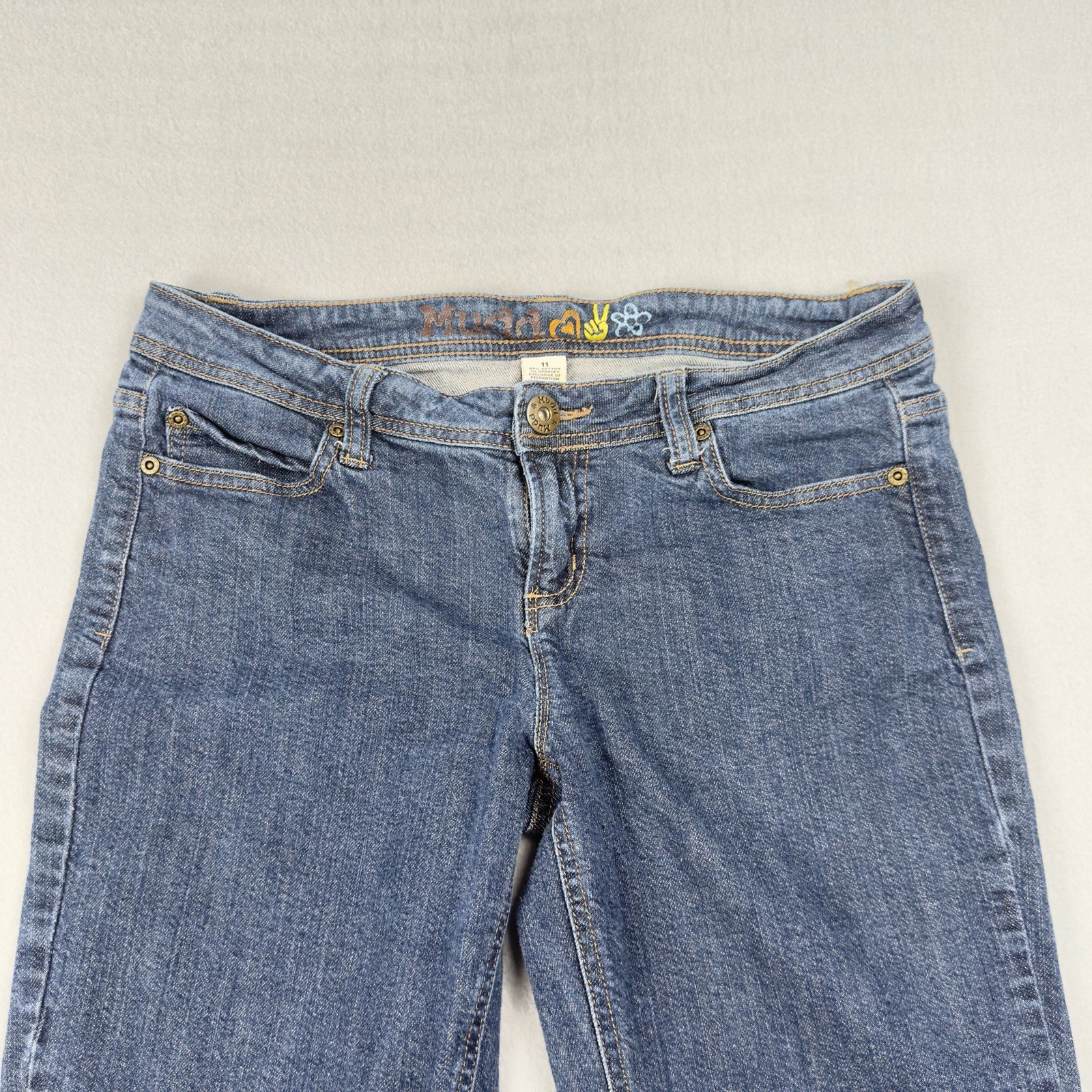 MUDD Low Rise Capri Jeans Pants Crop Size 11 (32W x 17L) Boho Vintage Y2K 90’s