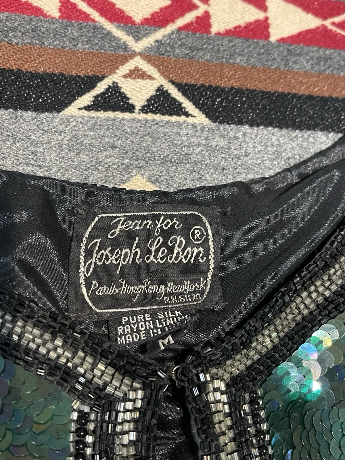 Vintage Jean for Joseph Le Bon Sequin Silk Jacket Women’s M T3