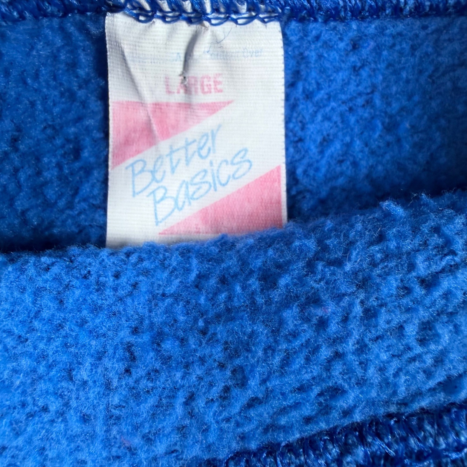 True Vintage Grandma Royal Blue Heart Cross Stitch Sweatshirt Large Raglan