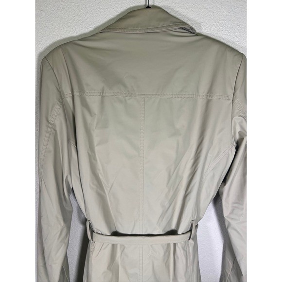 Vintage Beige Minimalist Raincoat Jacket Belted Quiet Luxury Coat Medium Giacca