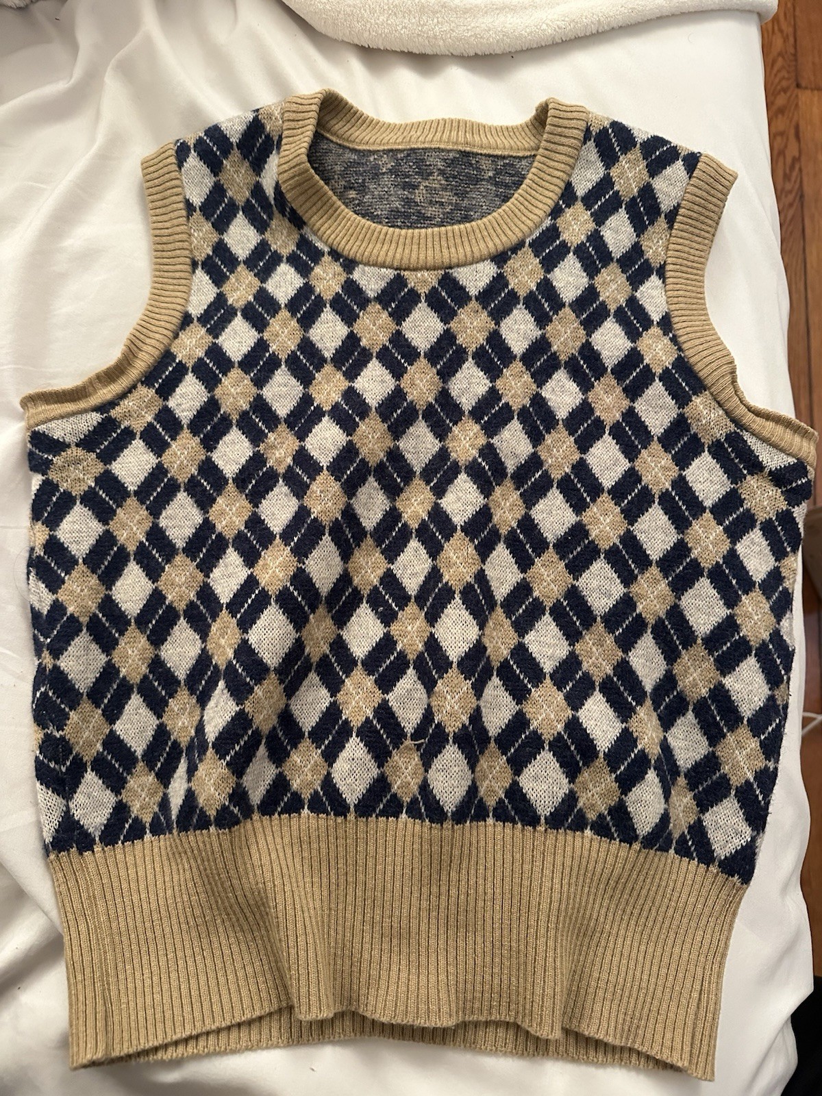 Vintage One of A Kind School Girl Checker Vest Pullover Size Small Sweater
