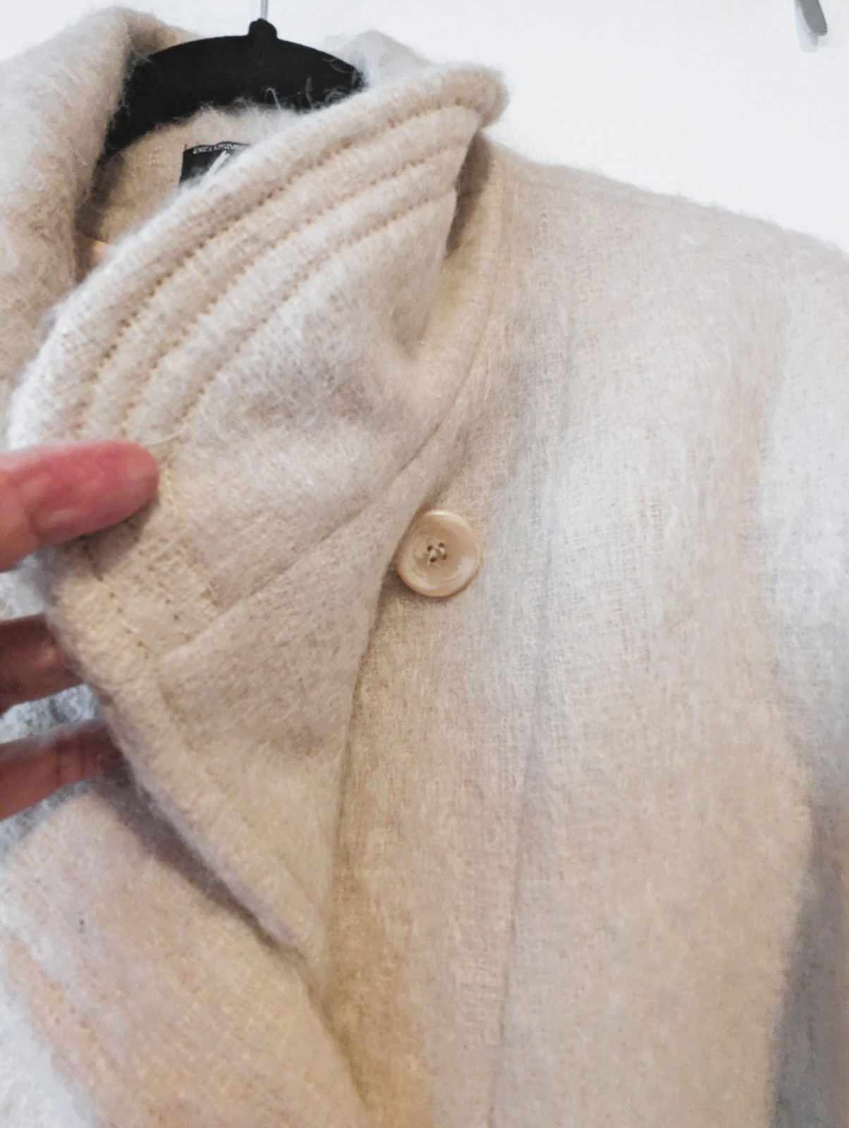 VTG Loring Women’s Beige Fuzzy Mohair Wool Coat USA Size 10 Lined Classic Preppy
