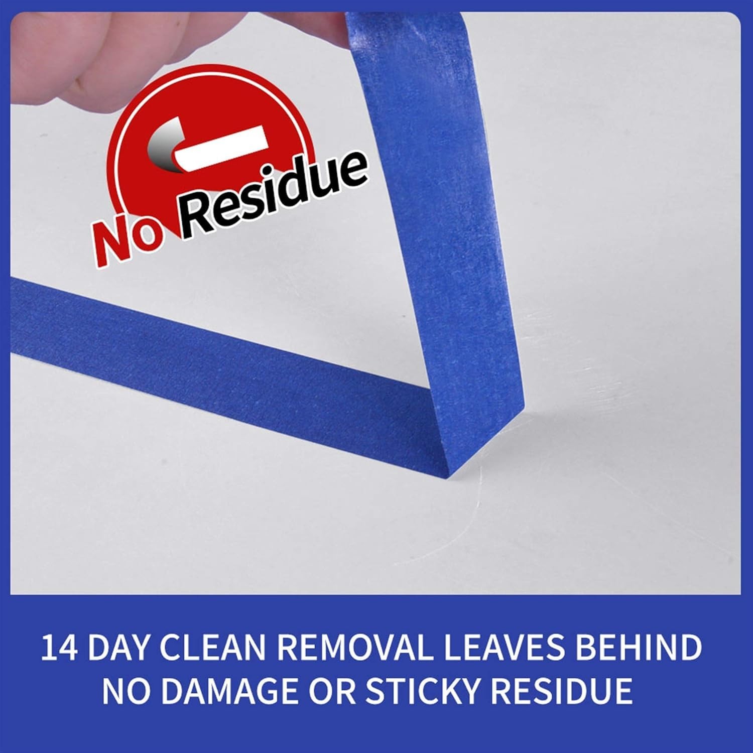ADHES Blue Painters Tape for Walls, UV Resistant, 14-Day Clean Removal