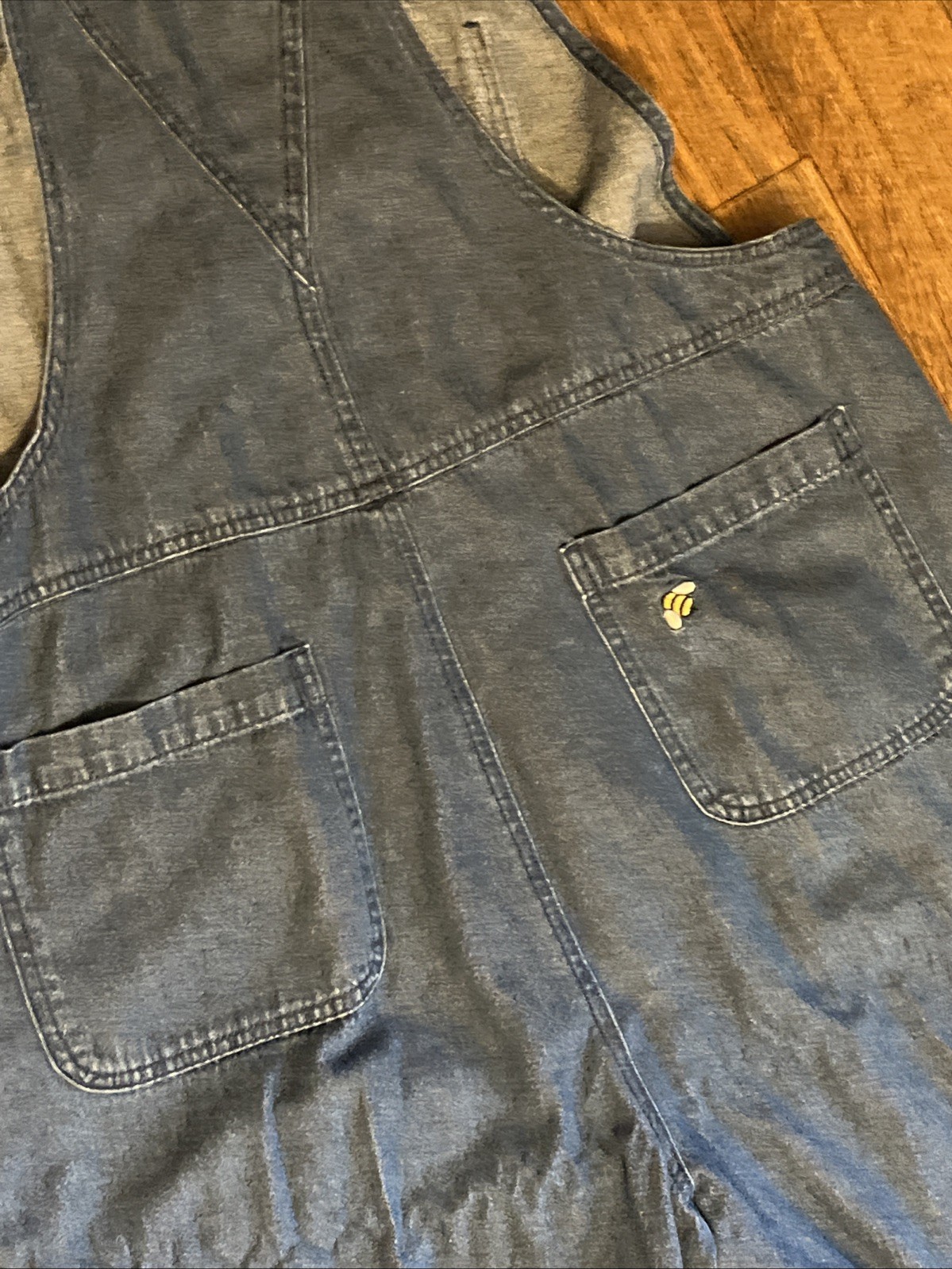 Mandal Bay Vintage 90s Denim Overalls XXL Applique Heart Hotdog Mustard Bee W