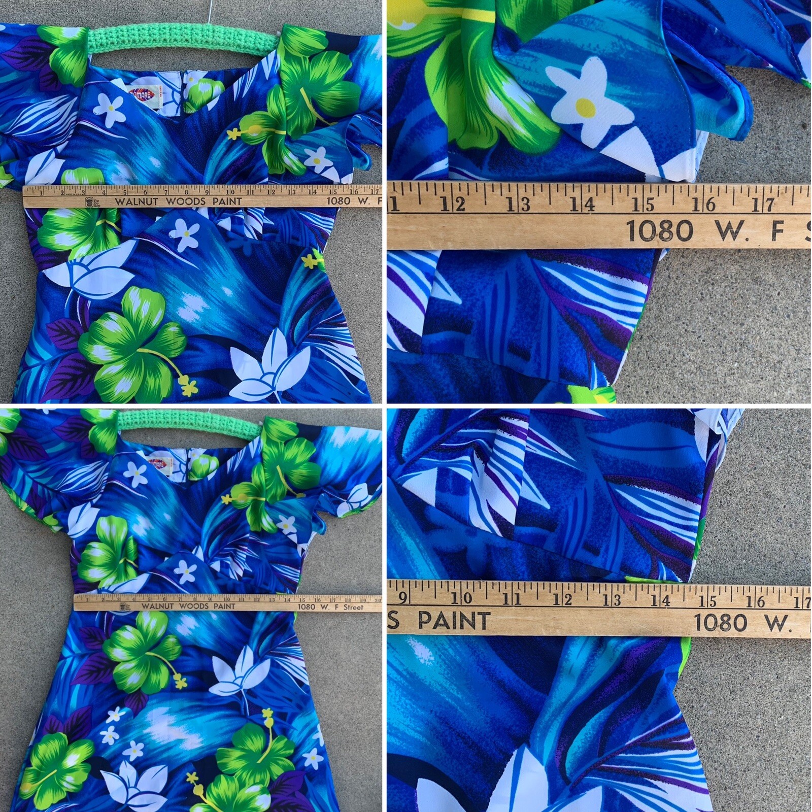vintage Pomare Hawaii dress Hawaiian floral aloha maxi tiki size 10