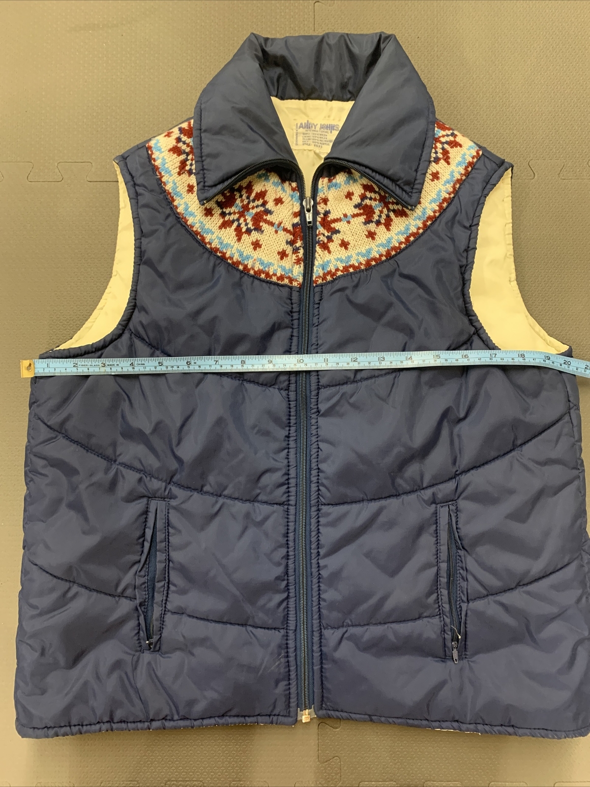 Vintage Andy Johns International Women’s Winter Vest Ski Size Medium Navy FS