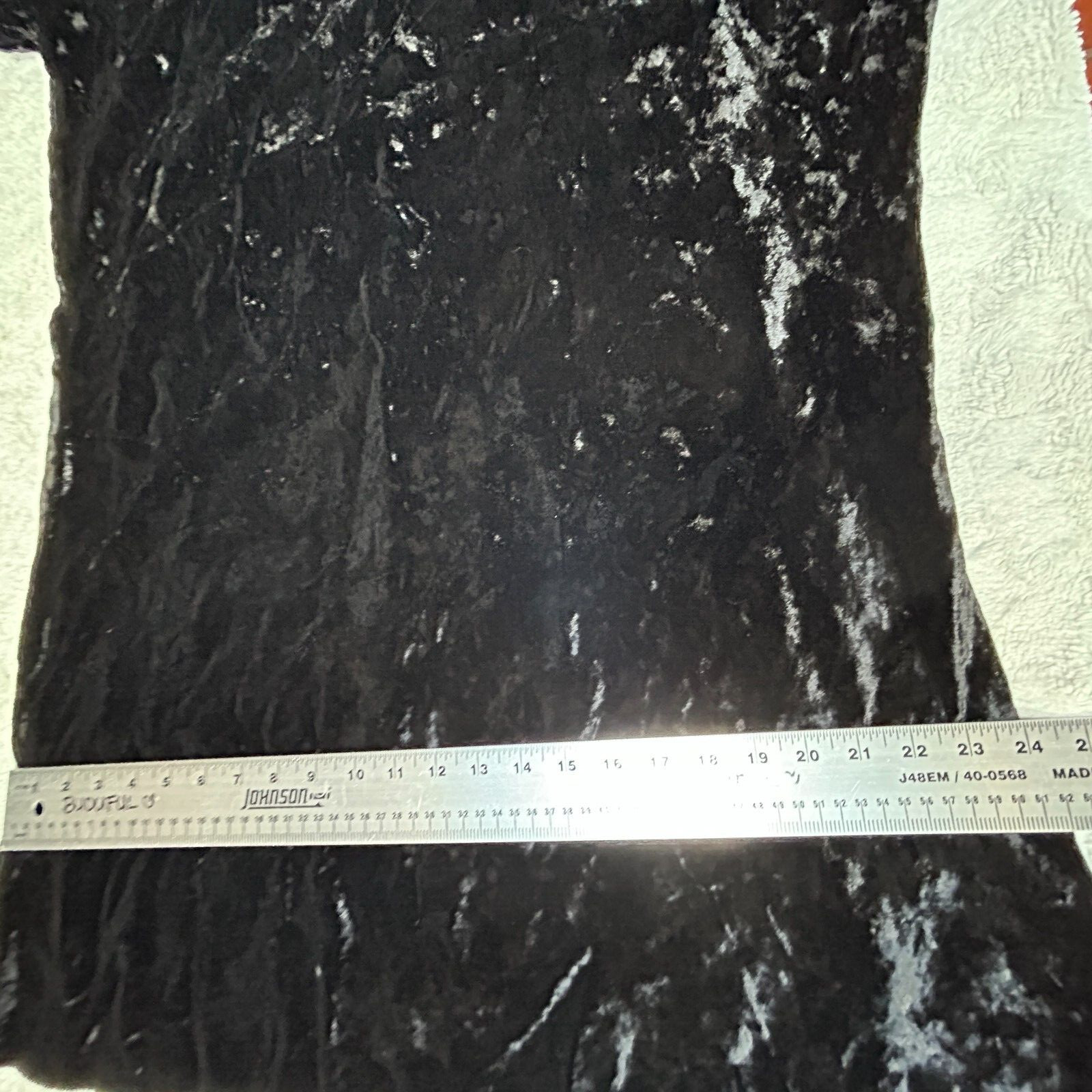 Vintage CP Shades Womens Black Crushed Velvet Shift Dress Long Sleeve Casual