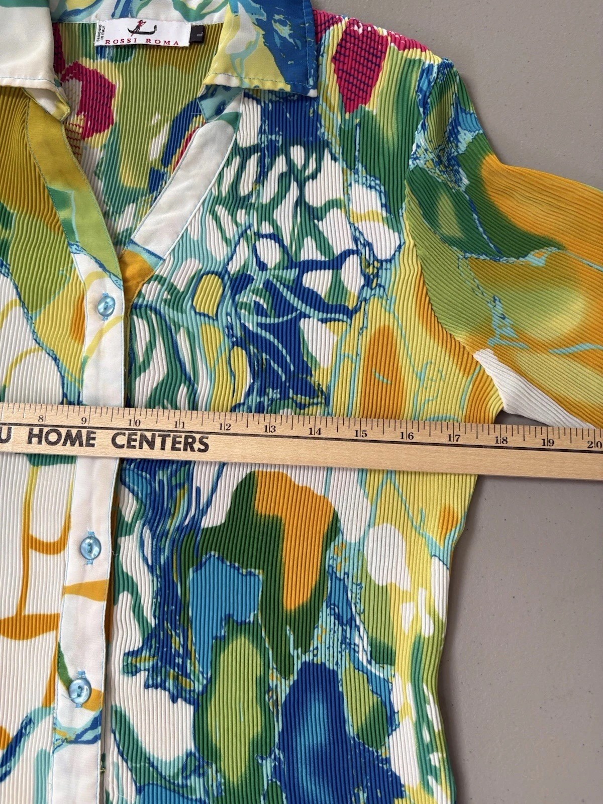 Rossi Roma Vintage Y2K Pleated Dress Womens Large Colorful