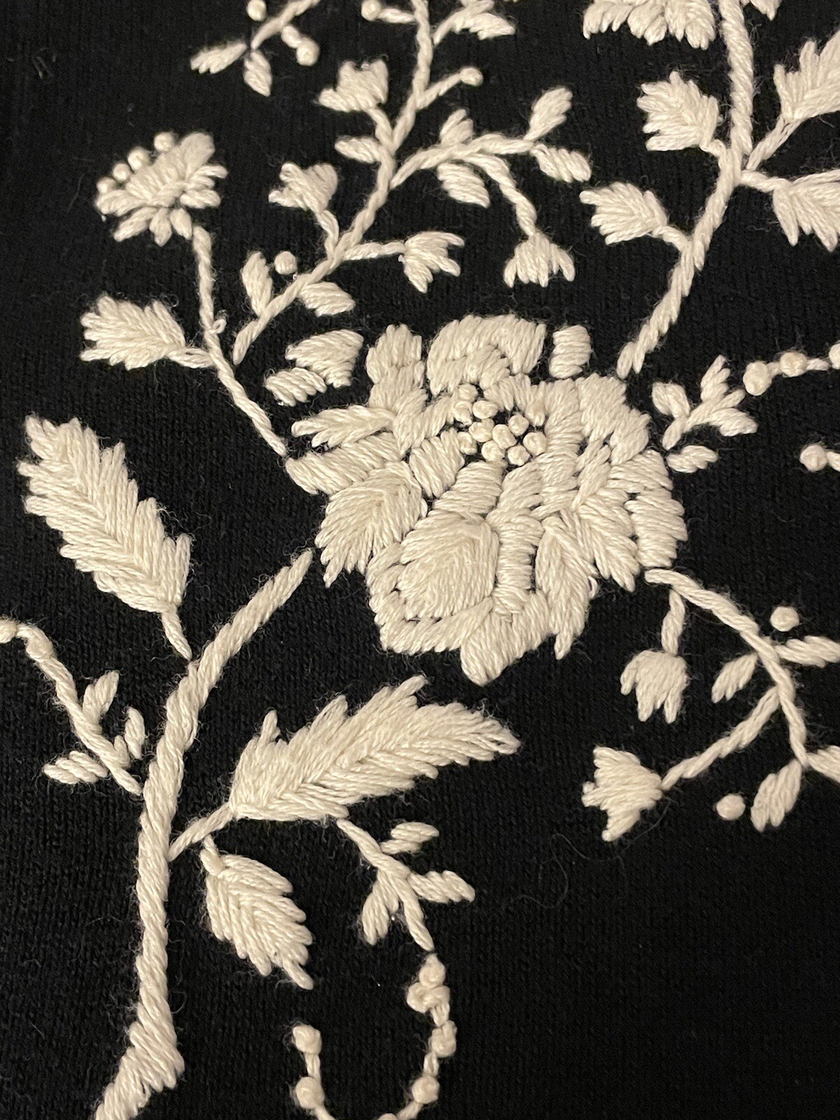 Vintage The Eagle’s Eye Floral Sweater Cardigan Size M. No Size Tag. Embroidery