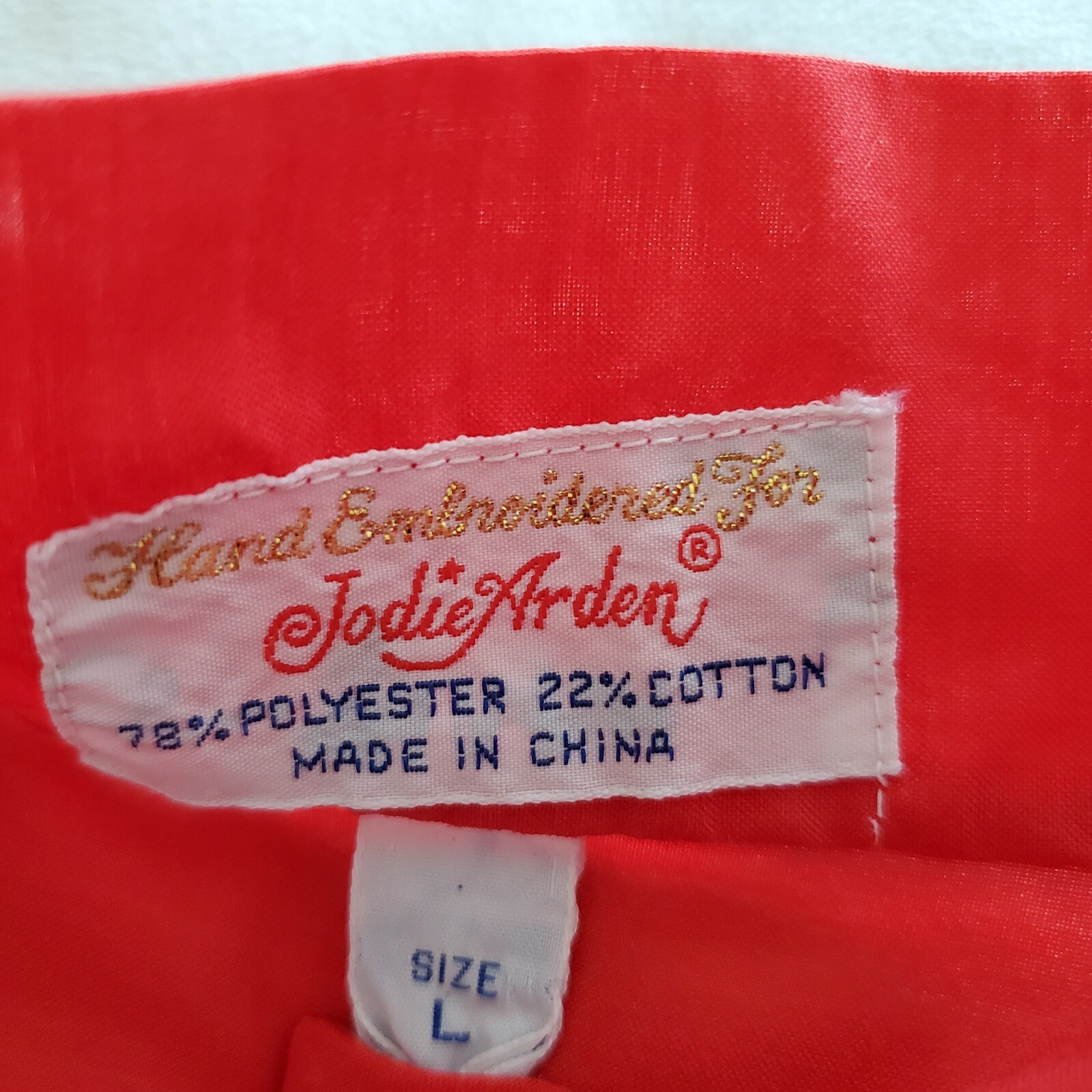 Jodie Arden Vintage Robe Embroidered Embroidery Red Dressing Gown Pockets Large