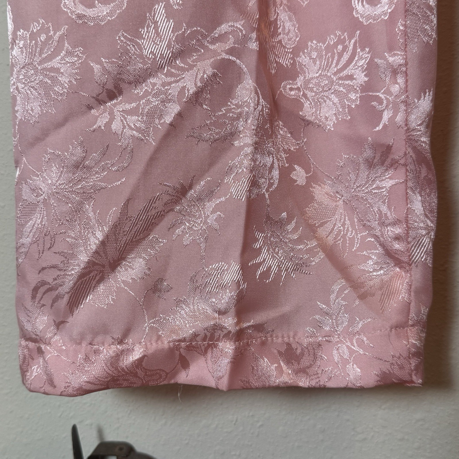 Vintage Lily of France Pink Satin Lace Pajama Set 2-Piece Sleepwear