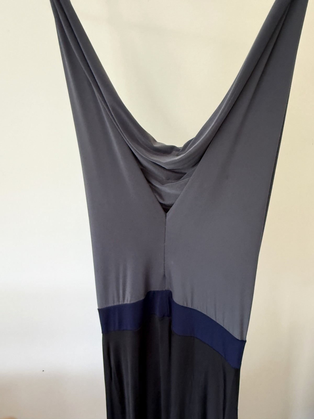 Early 2000s (Circa 2004) Forever 21 Slinky Halter Gown Dress with Draping Neck