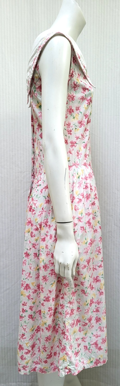 Vintage Passports of Pier 1 Imports Pink Floral Button Back DRESS – Size XS