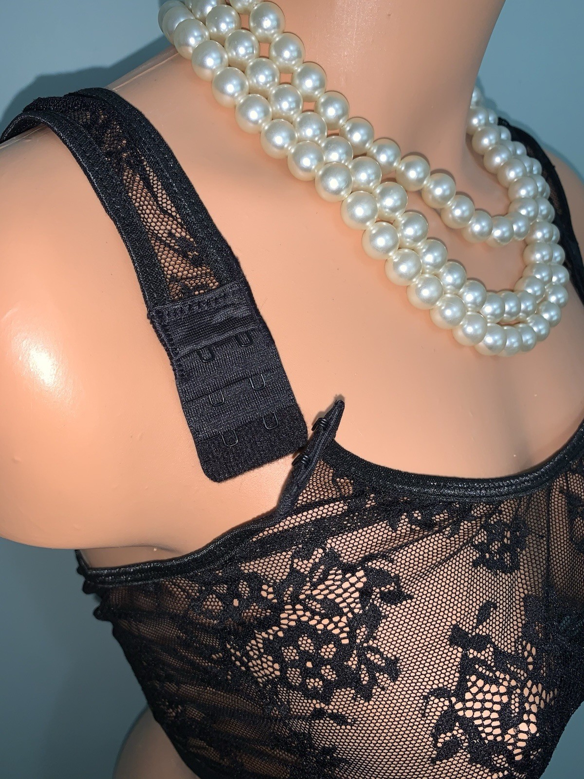 NEW SEE Thru Sheer 38 40 Bra / Bralette Soft NO WIRES XL Unique Design
