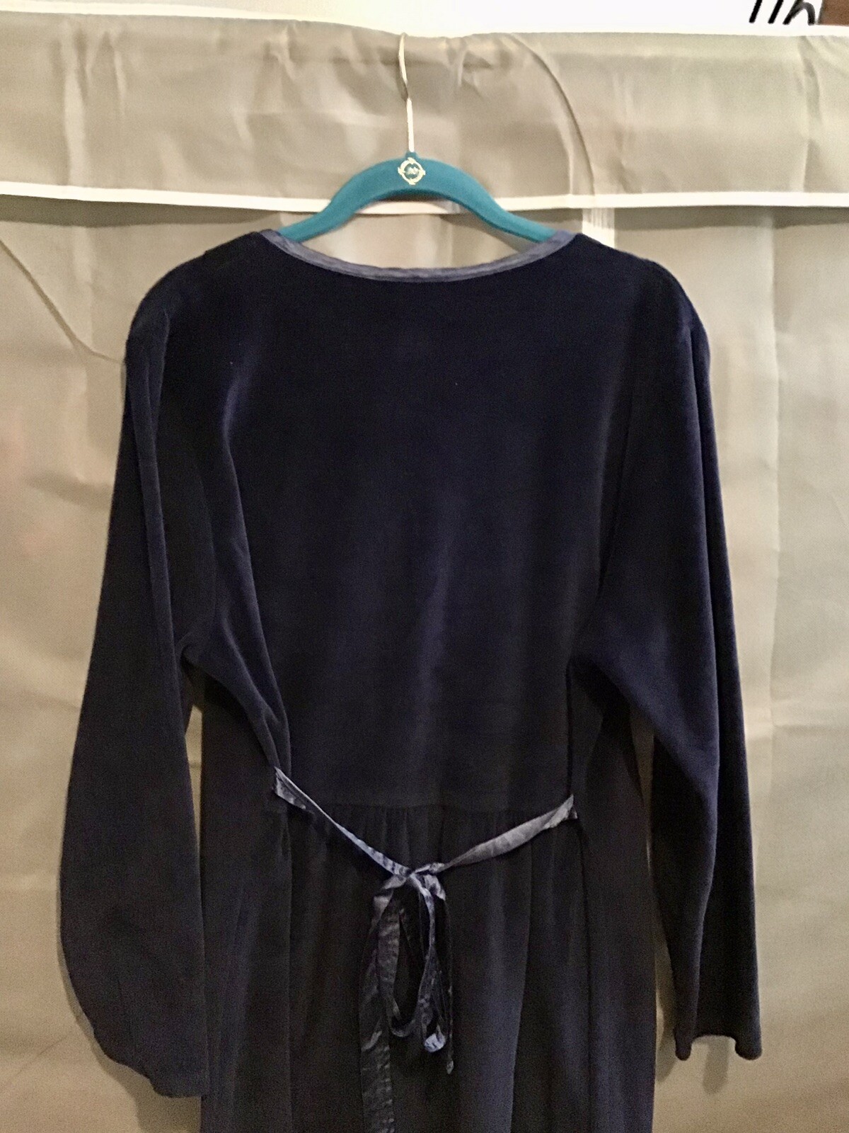VTG Royal Blue Velvet Maxi Dress By Fads Size L