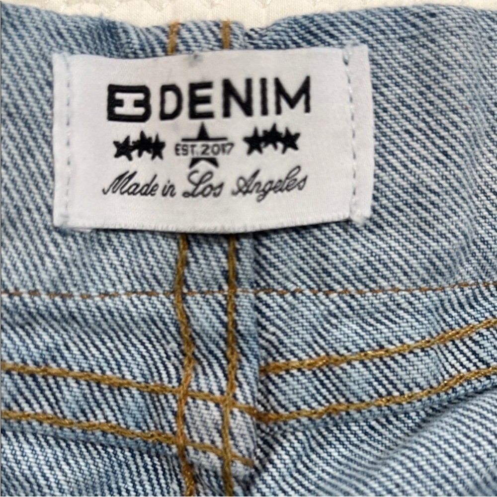 EB Denim Fold Over Waist Wide Leg Jeans street style USA actual sz 28 grunge