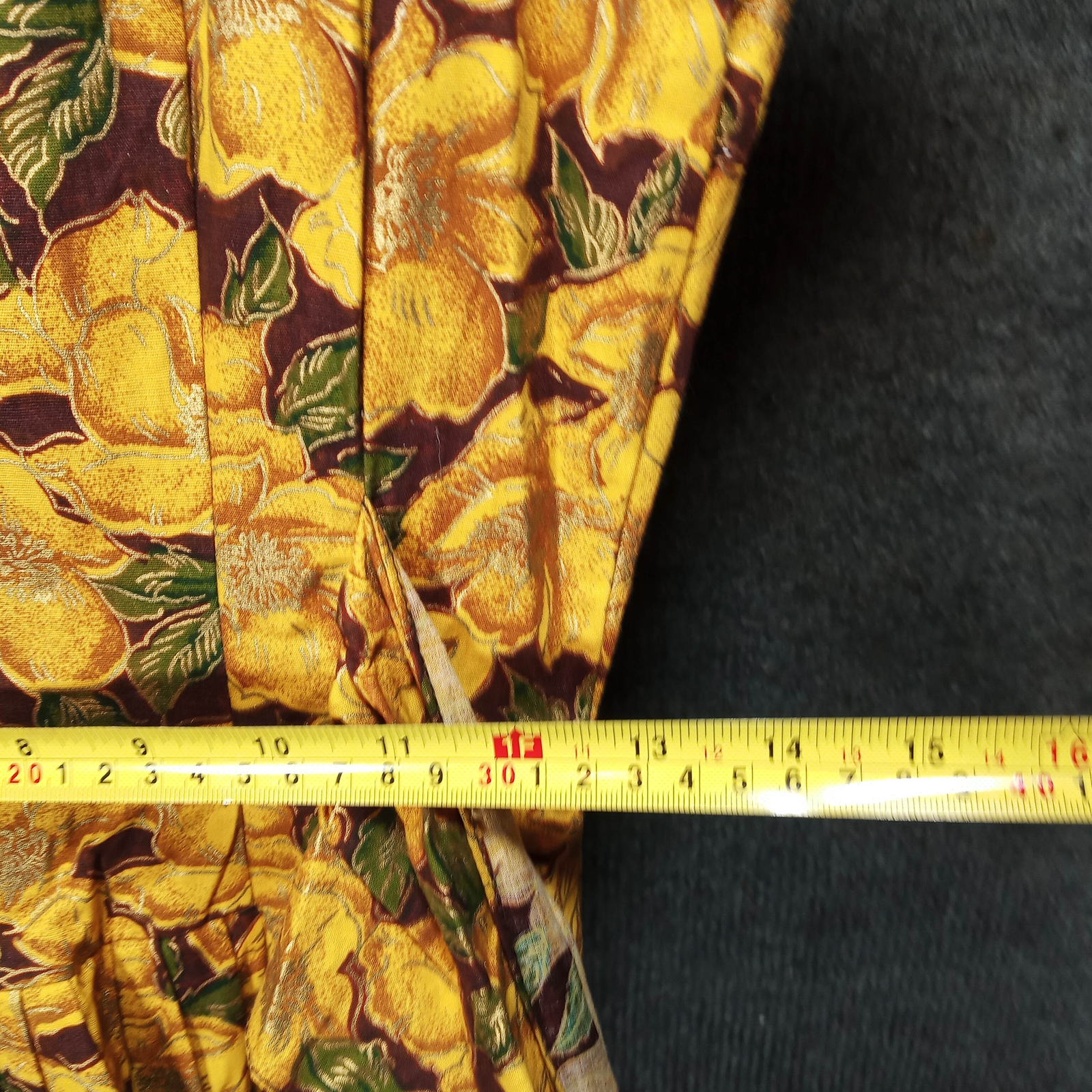 1960s Vintage Green and Orange Floral Dress with a Black Chiffon Underlayer