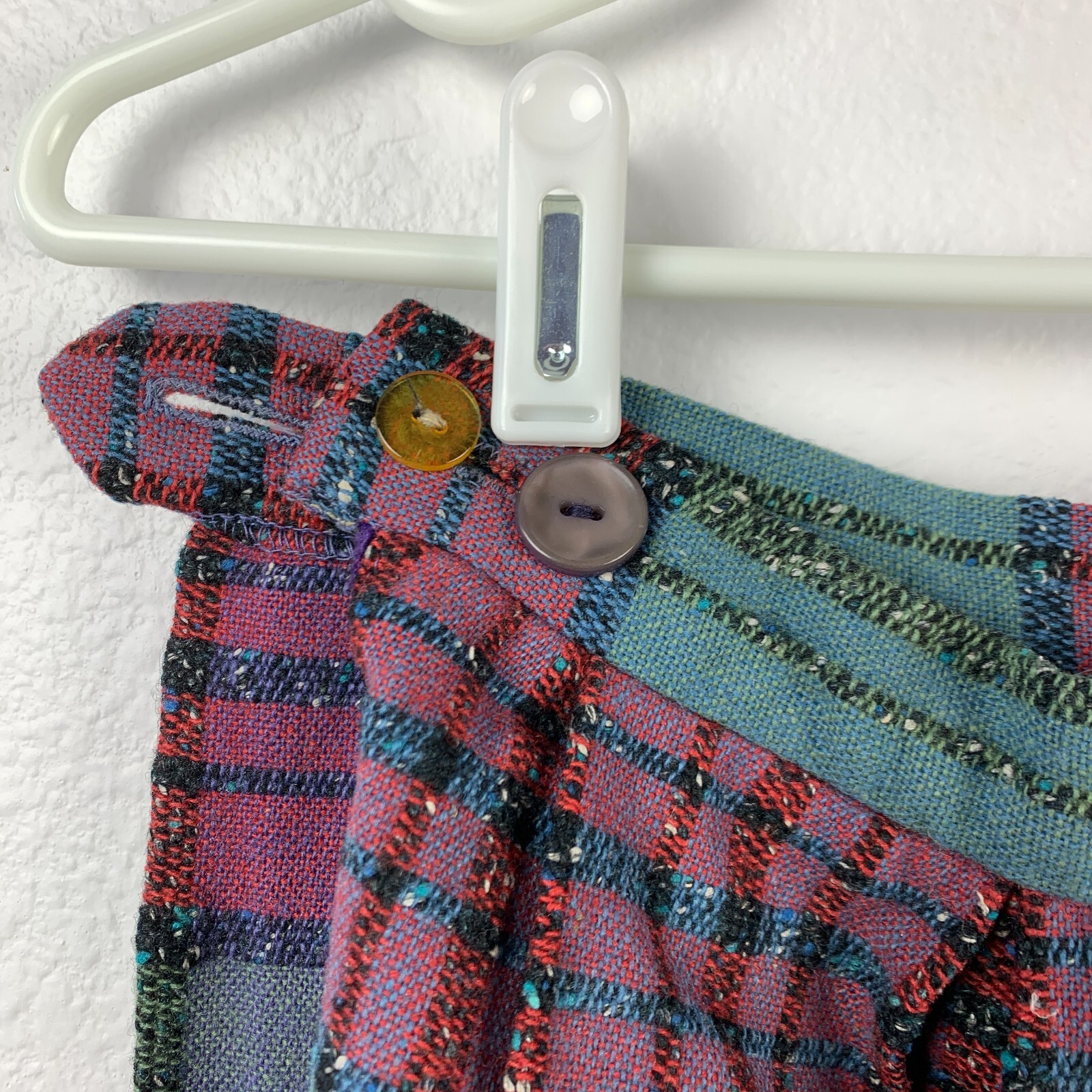 Vintage Catalina Inc Wool Silk Blend Midi Pleated Plaid Academia Skirt Size 10