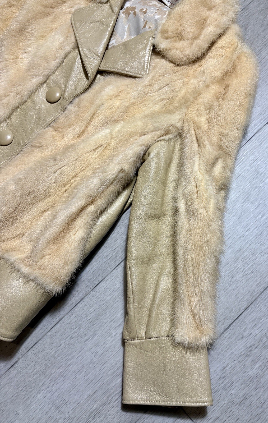 VTG 1960s Maurie Gaull Furs Boston Genuine Fur Leather Trim Coat Women’s Large