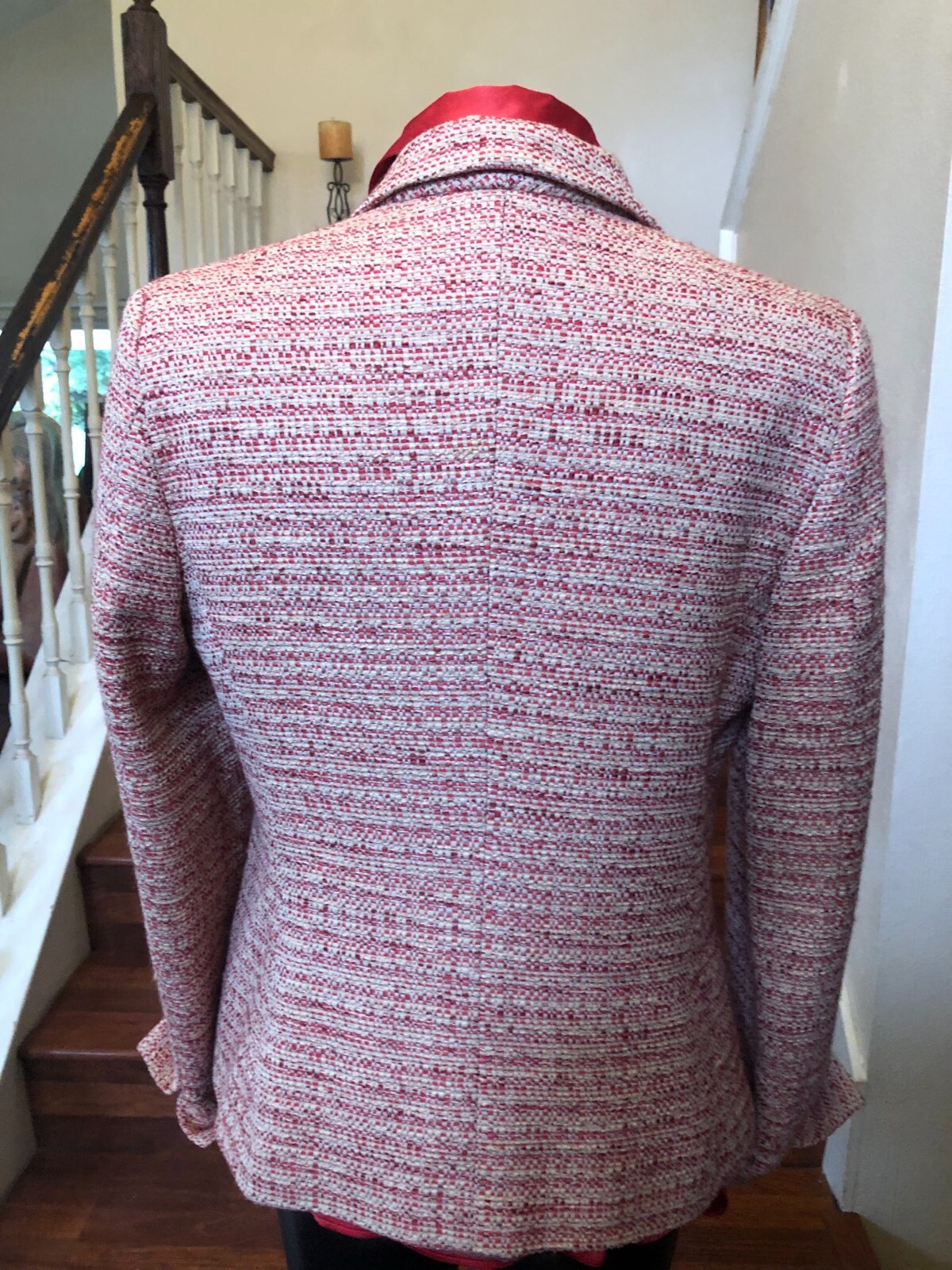 VTG Max Mara Vintage 2 Piece Red Jacket/Blazer & Blouse Silk Made In Italy Sz 14