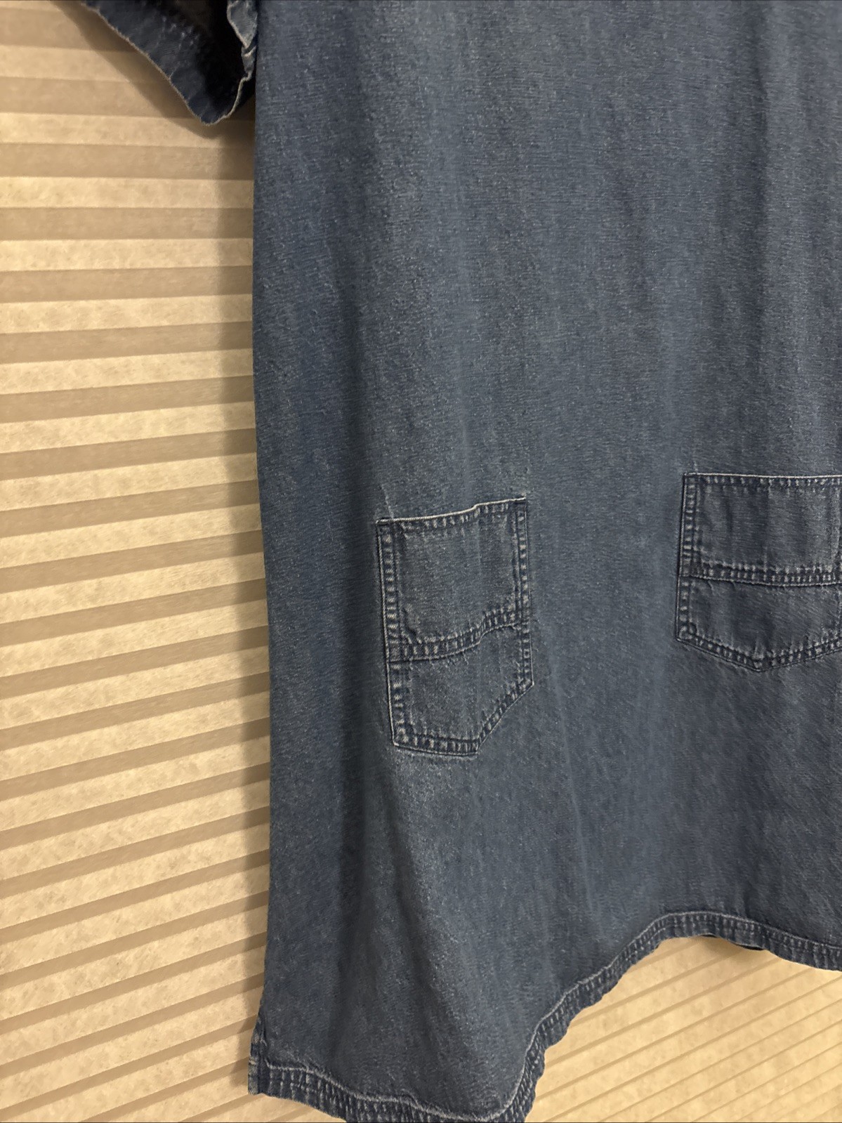 VTG 90s Erika II Blue Denim Tunic Shift Dress Cottagecore Pockets Plus 1x