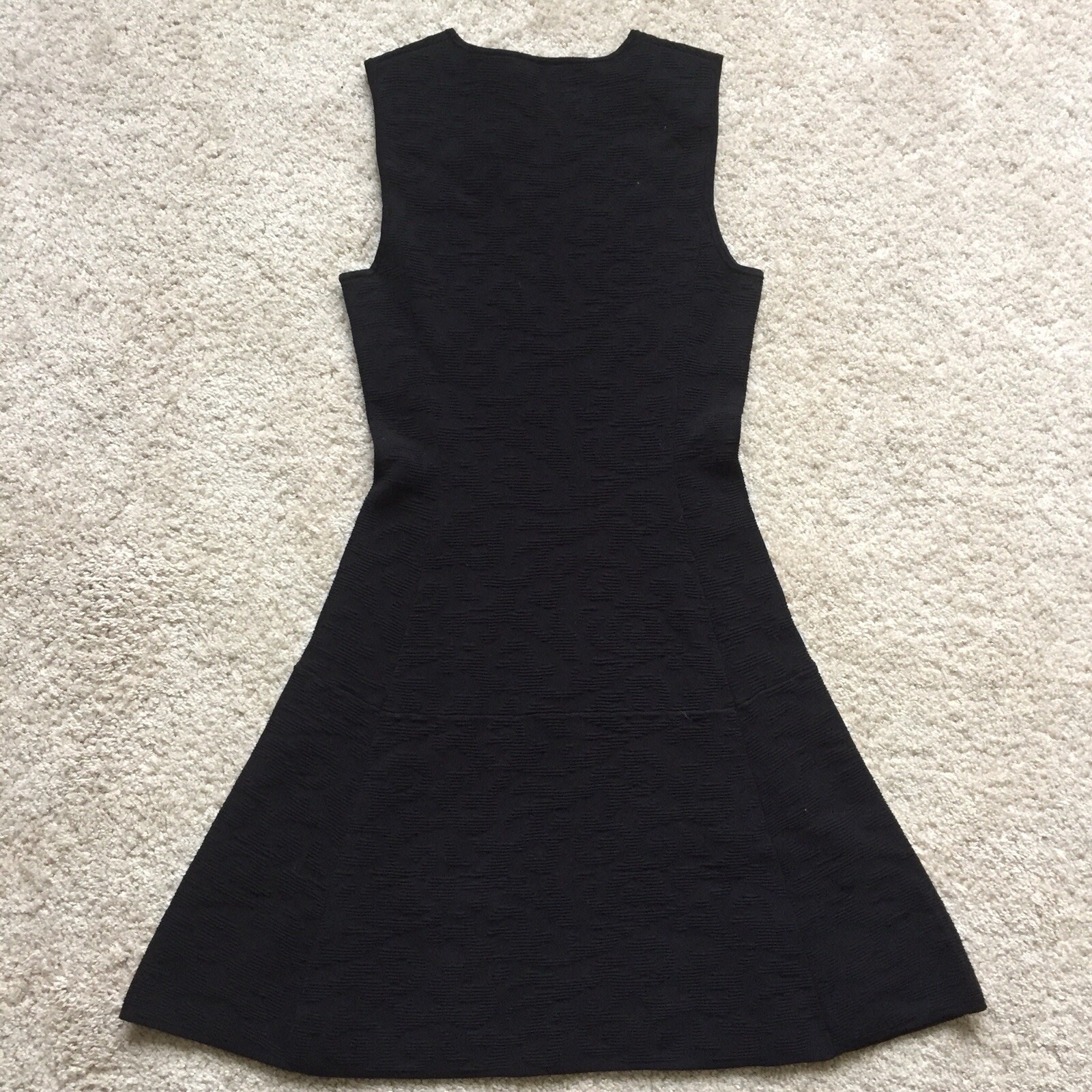 Theory Black 3-D Texture Dress Size TP Viscose Spandex Poly Blend