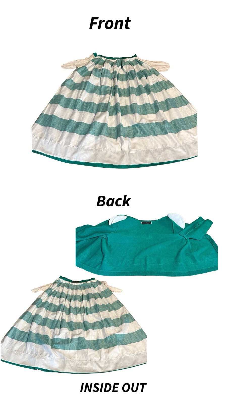 WOMEN’S VINTAGE CIRCA 1980’S CULLINANE GREEN SKIRT AND SWEATER SET SZ 10/M