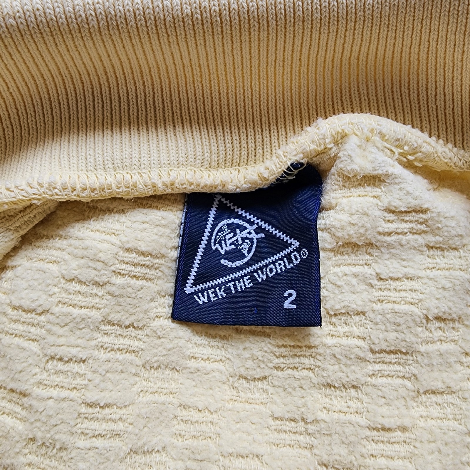 Wek The World Palm Springs Sweater Womens Size 2 Yellow Textured Made In USA