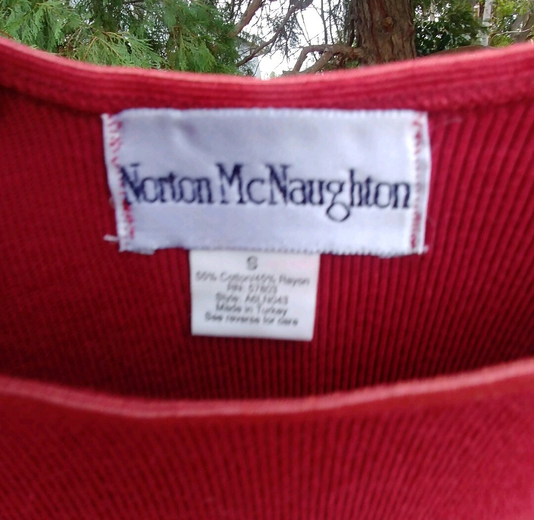 Norton McNaughton brand women’s short sleeve cotton and rayon stretch knit shell