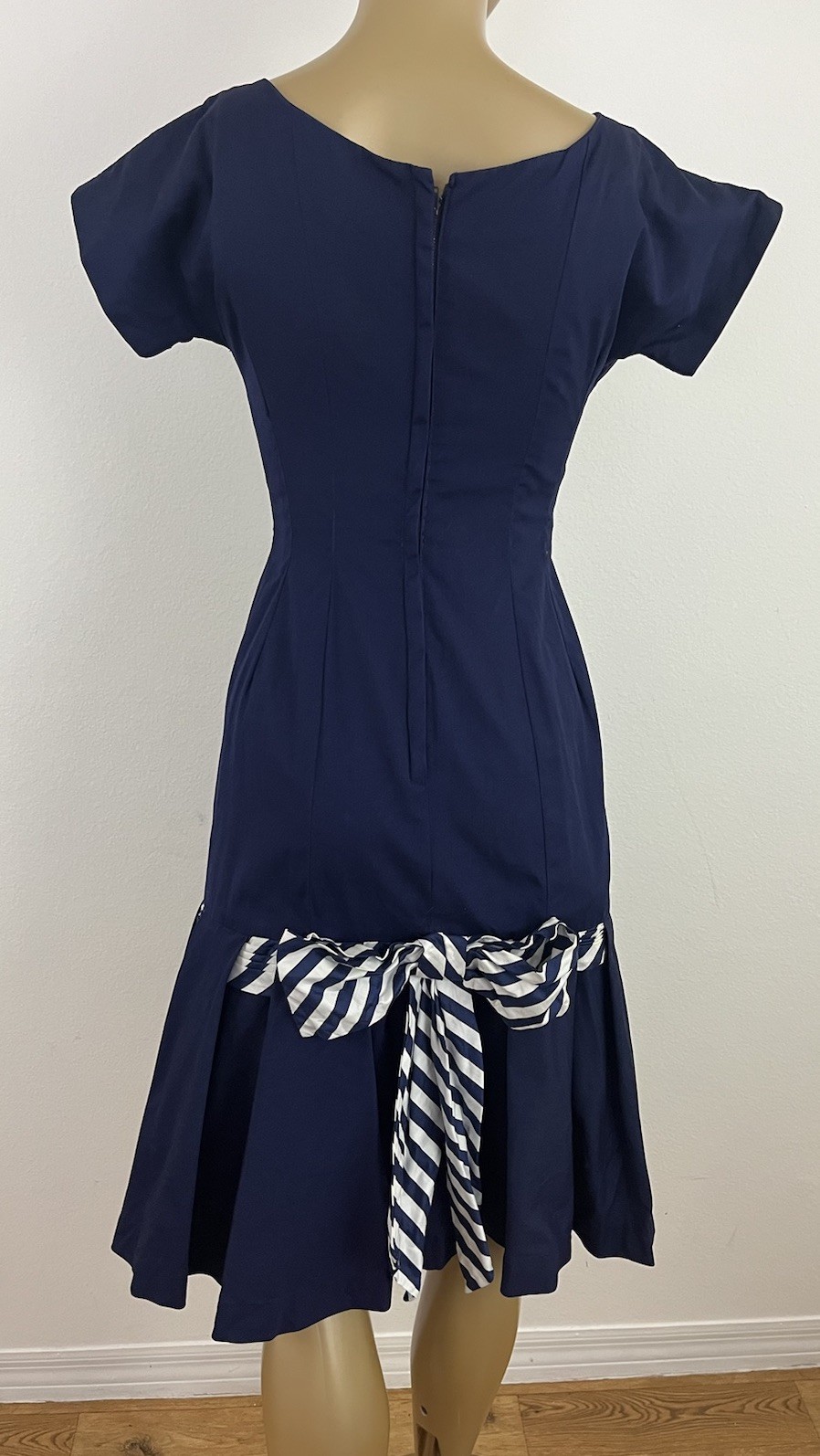 Vintage Alco Junior Drop Waist Pleat Skirt Stripe Detail Ribbon Tulle Underskirt