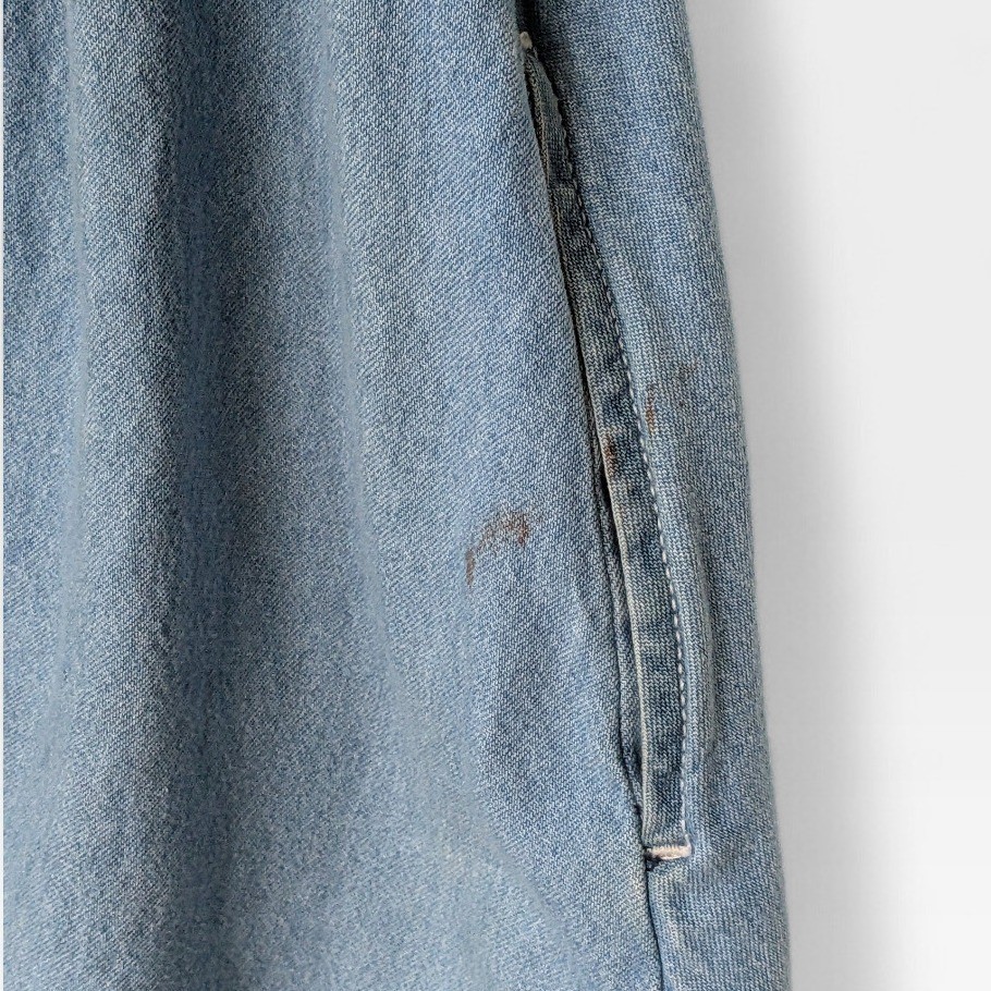 VTG FADS Denim Shirt Dress Womens S Button Front Cotton Midi Casual