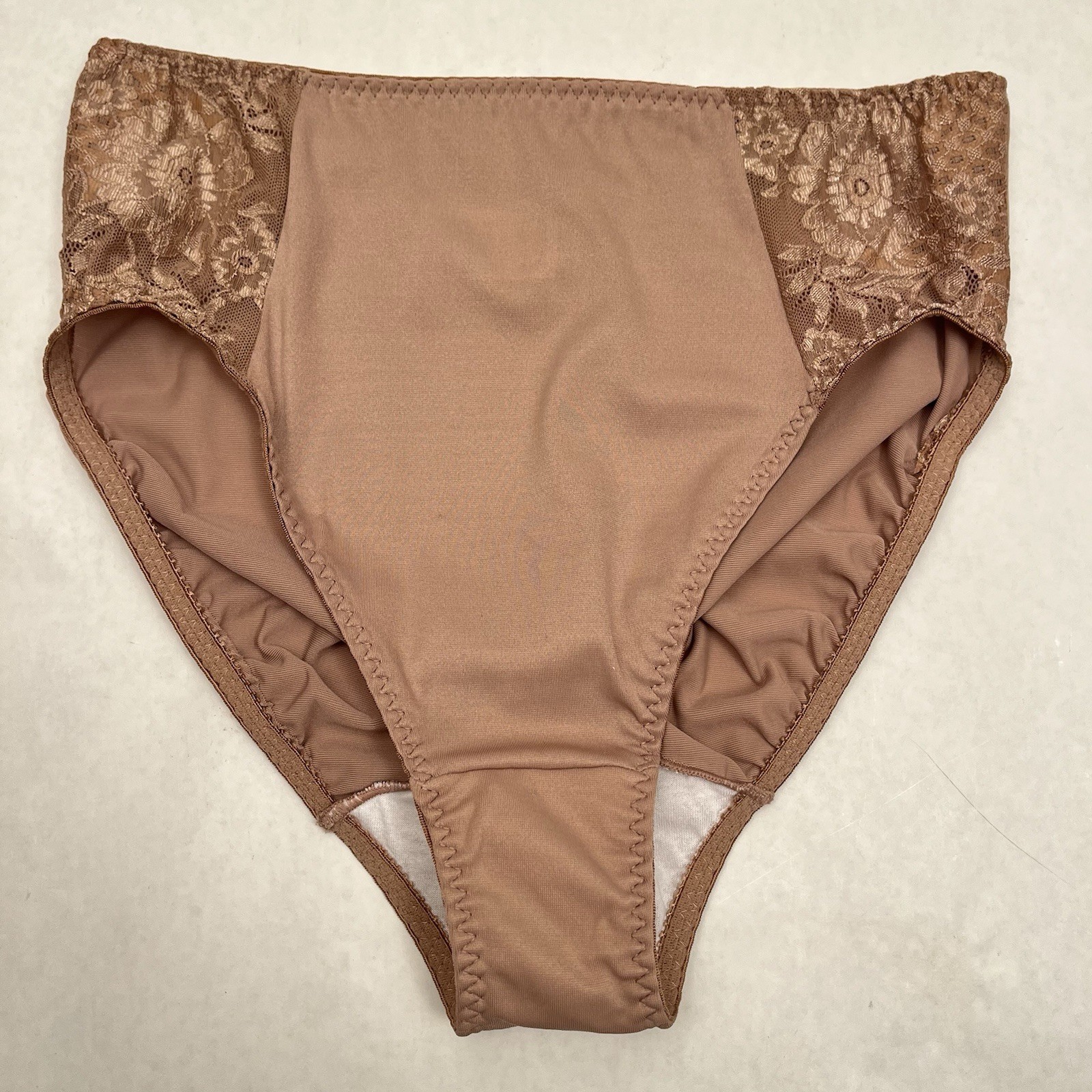 NWOT Olga Mocha Thigh High Panties w/Lace Trim Size XL