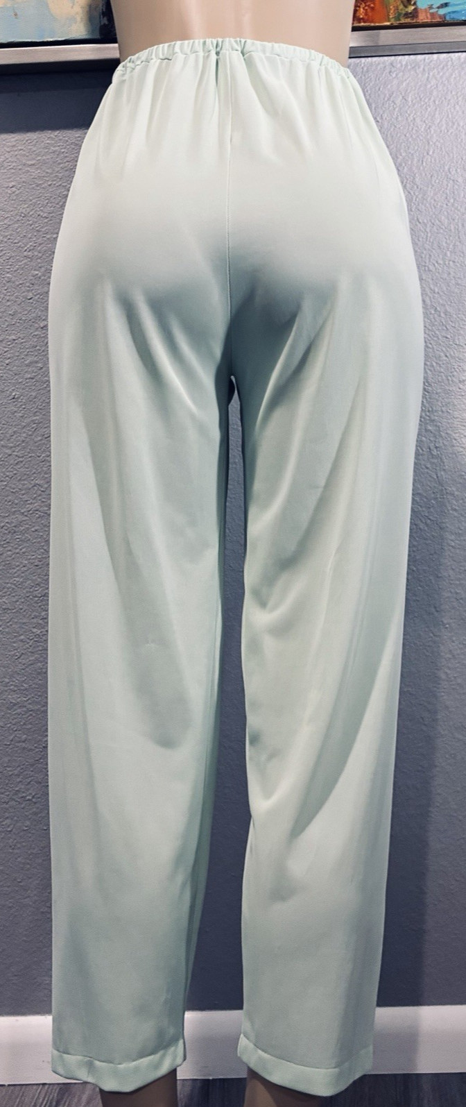 Vtg Mint Nylon Lace Top Lounge Pants Pajamas 34 S