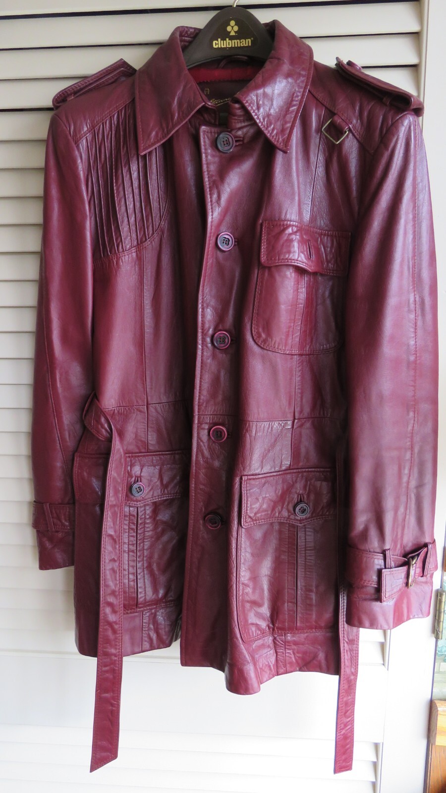 Vintage Men’s/Ladies Etienne Aigner Burgundy Leather Jacket Size MEDIUM 36-38