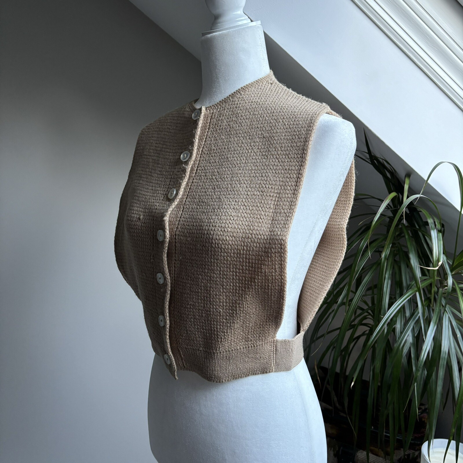 Vintage Wool Knit Vest Alberic Beldoch Popper Woodmere Mills