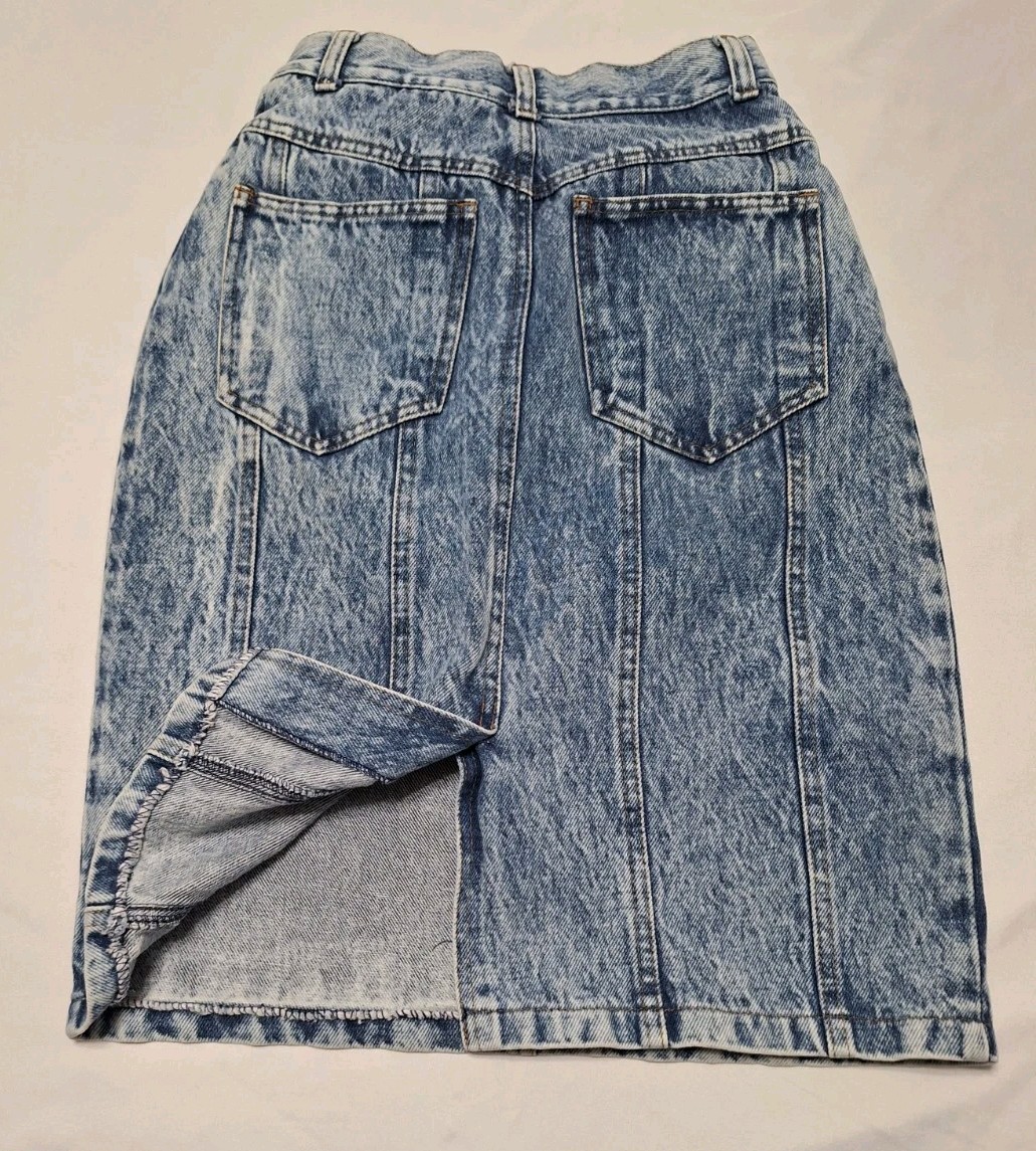 Rio by Stephen Mardon Skirt Sz 3/4 Acid Washed Vintage 80s/90s High Waist