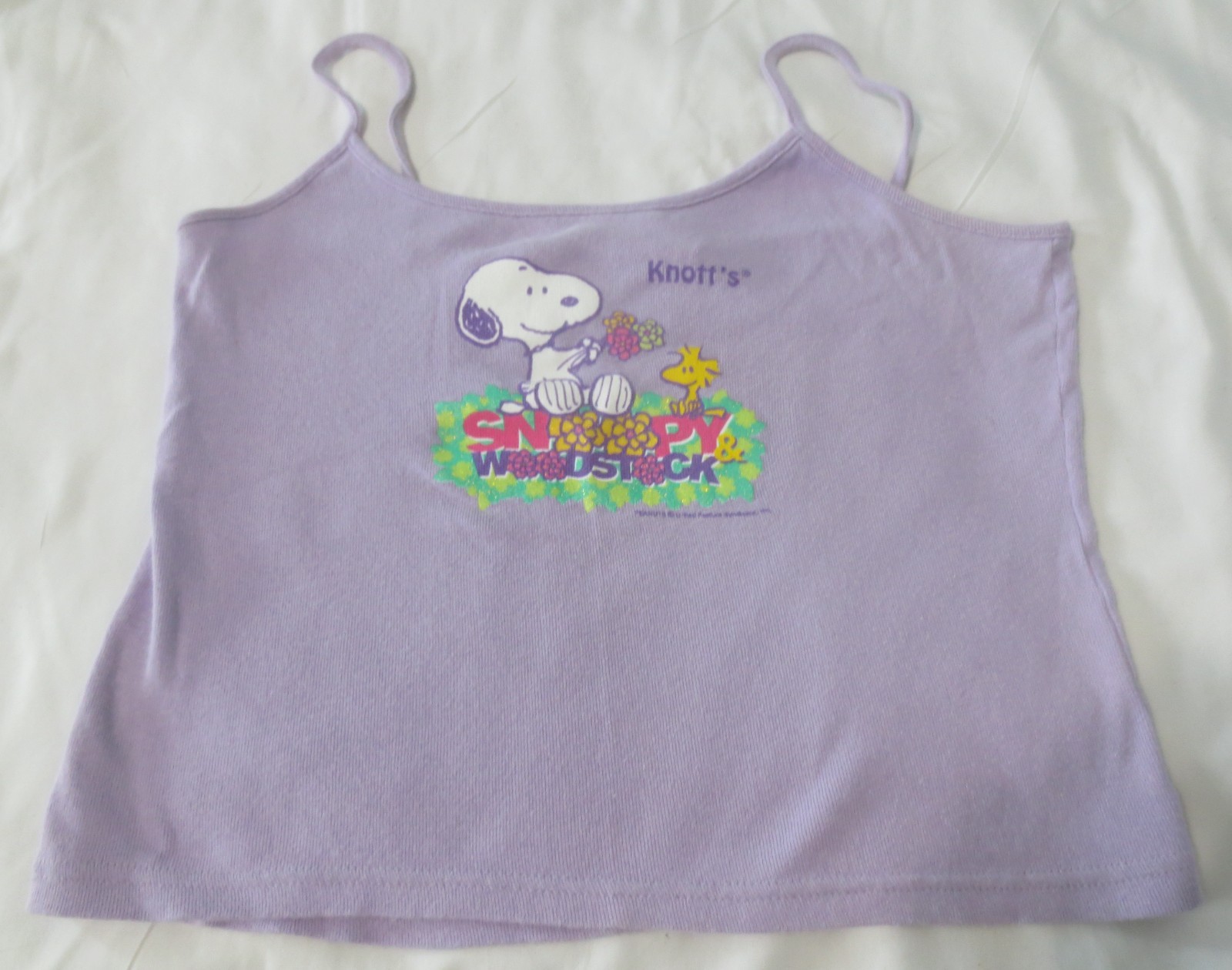 Vtg Knotts Berry Farm Snoopy & Woodstock Women’s Crop Top Sz L