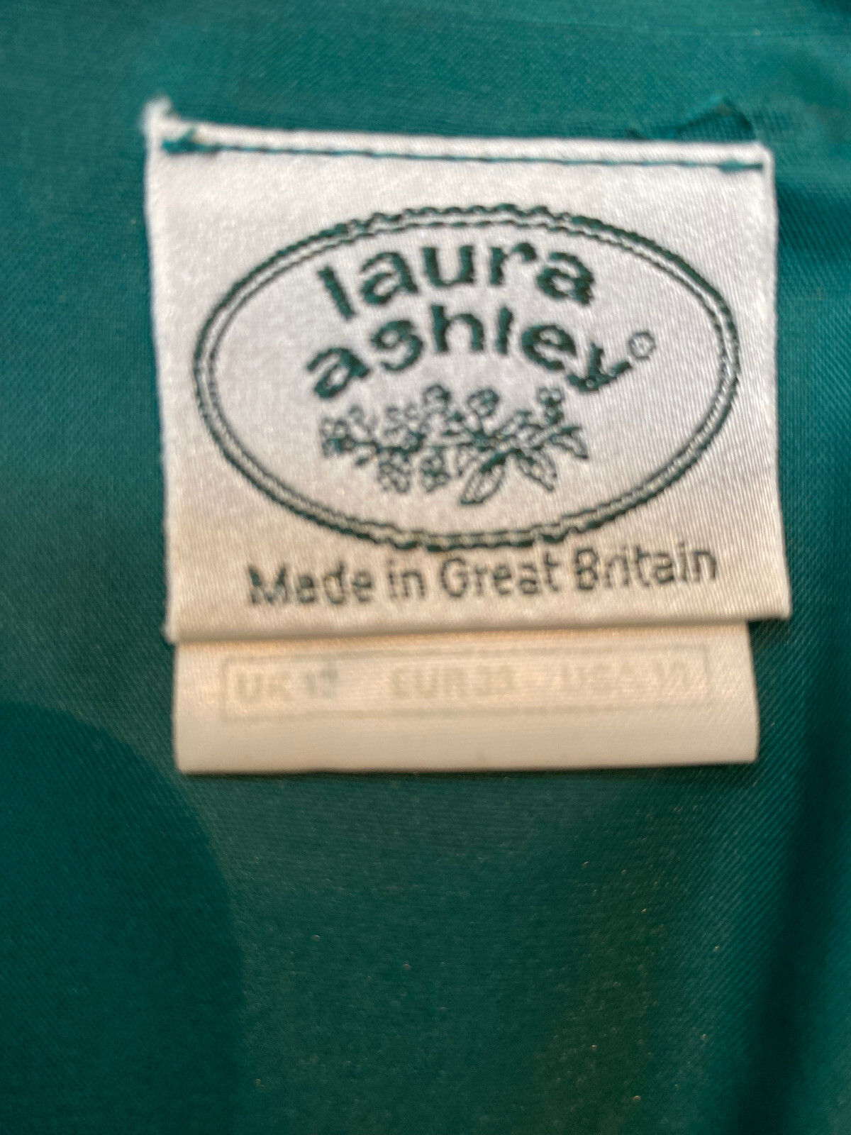 Vintage 1988 Laura Ashley Green Velvet Dress US Size 10