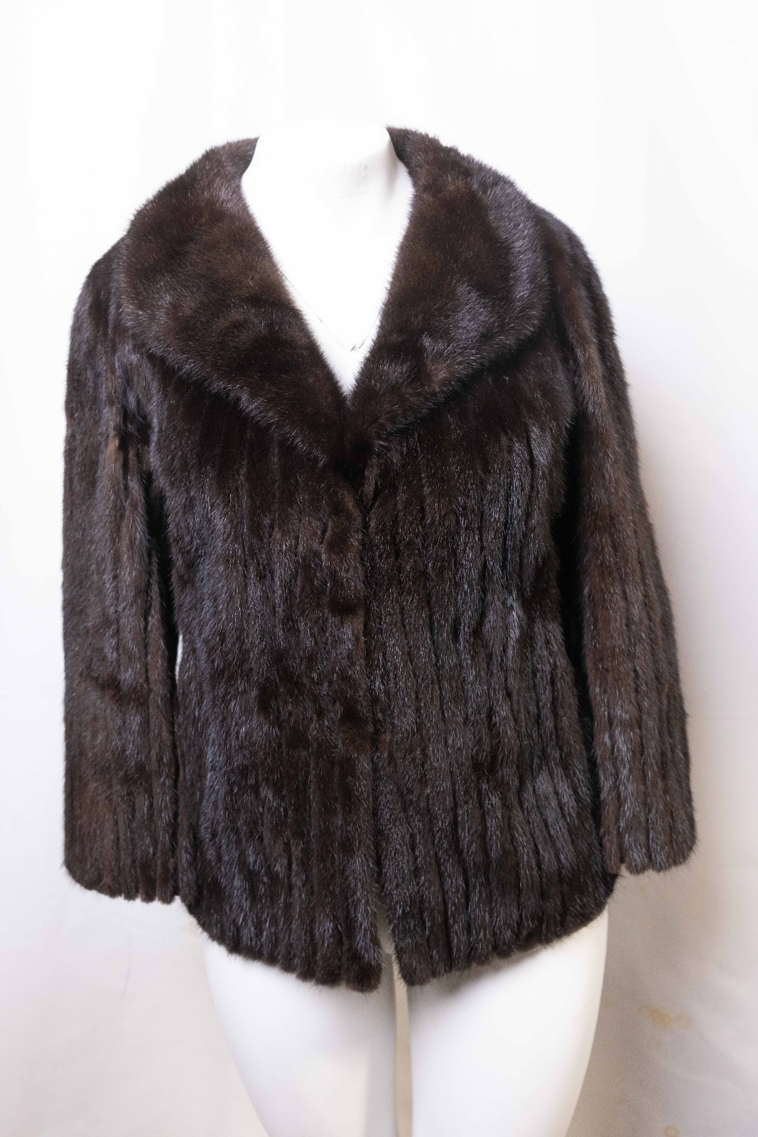 Vintage ZCMI Cameo Room Authentic Dark Brown Mink Fur Coat Jacket M/L