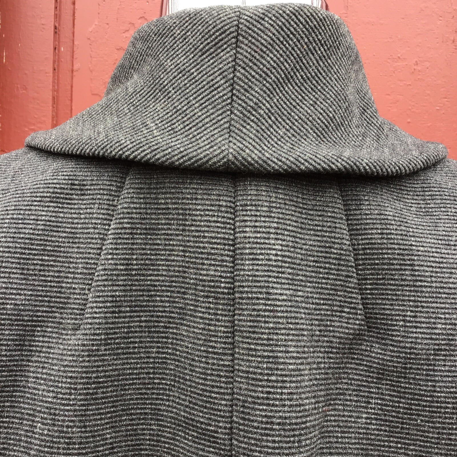 ANTIQUE 1930’S WOMAN’S WOOL SERGE TWILL SWAG COAT SATIN LINED IMMACULATE COND