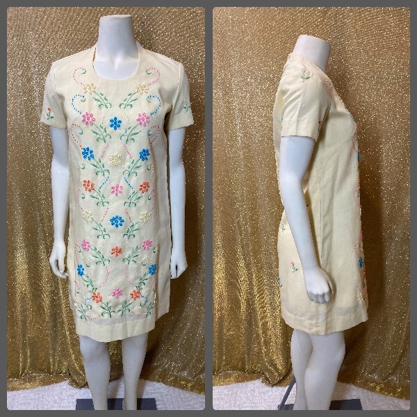 Vintage Floral Dress, Rockabilly, Retro, Pin-Up, GoGo, Mod, Space, Tiki, Wow