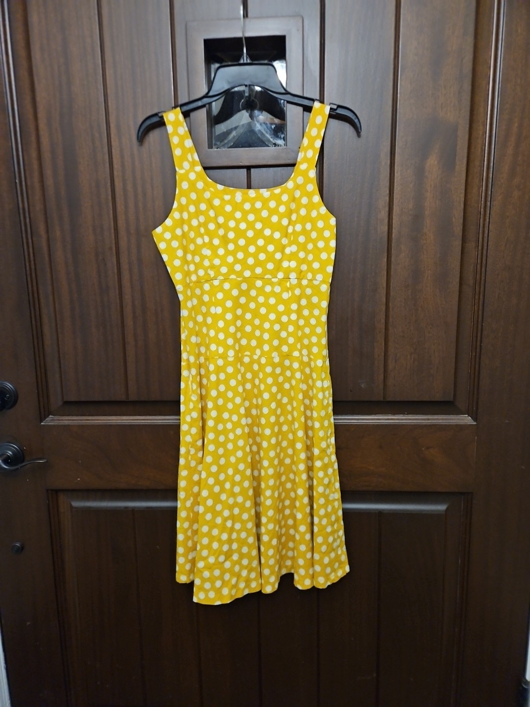 Yellow White Polka Dot Sundress S Rockabilly Cottagecore Twee Whimsical Handmade