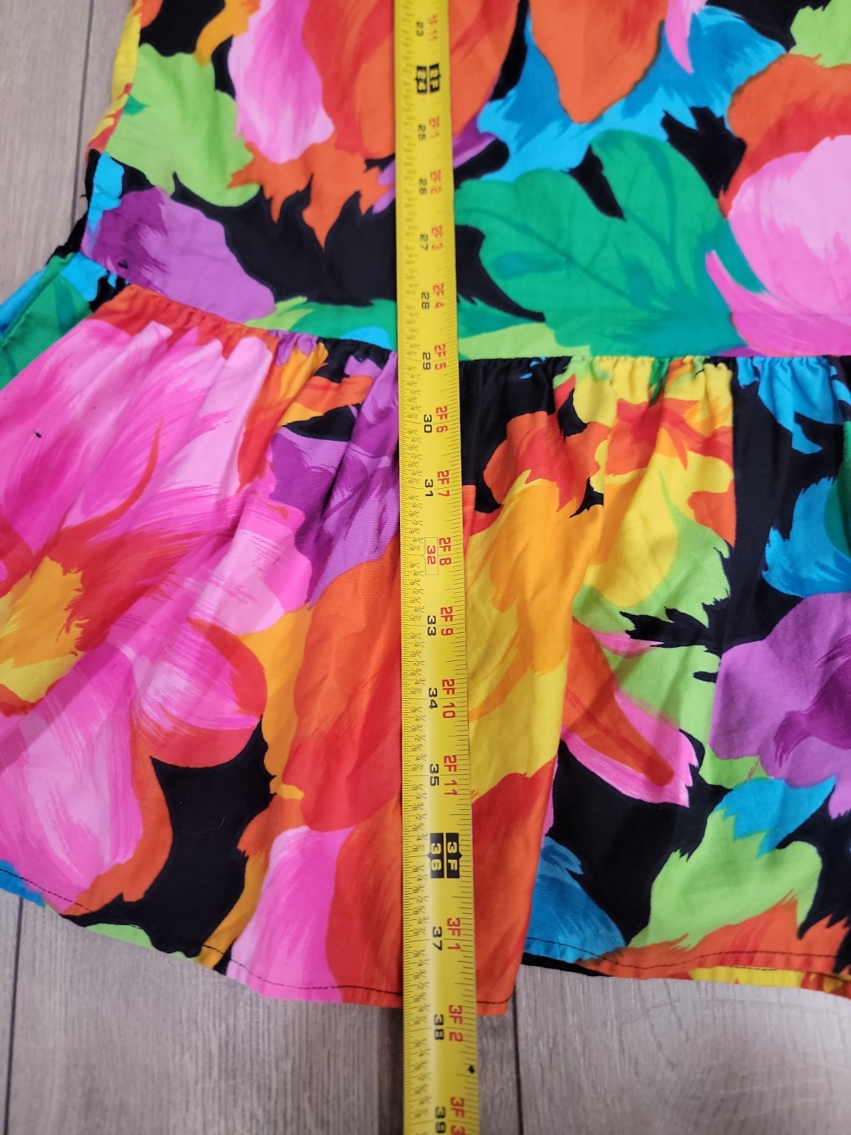 VTG South Sear’s Psychedelic Floral Tropical Hawaiian Sleeves Mumu Dress