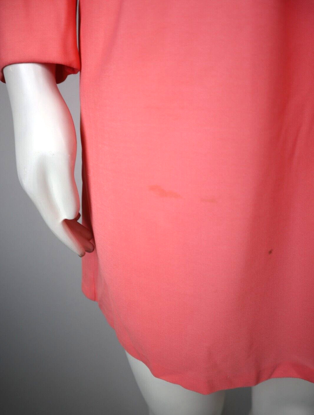 Vintage 1970s 70s Women’s Coral Orange Pink Dress with Belt – Size S