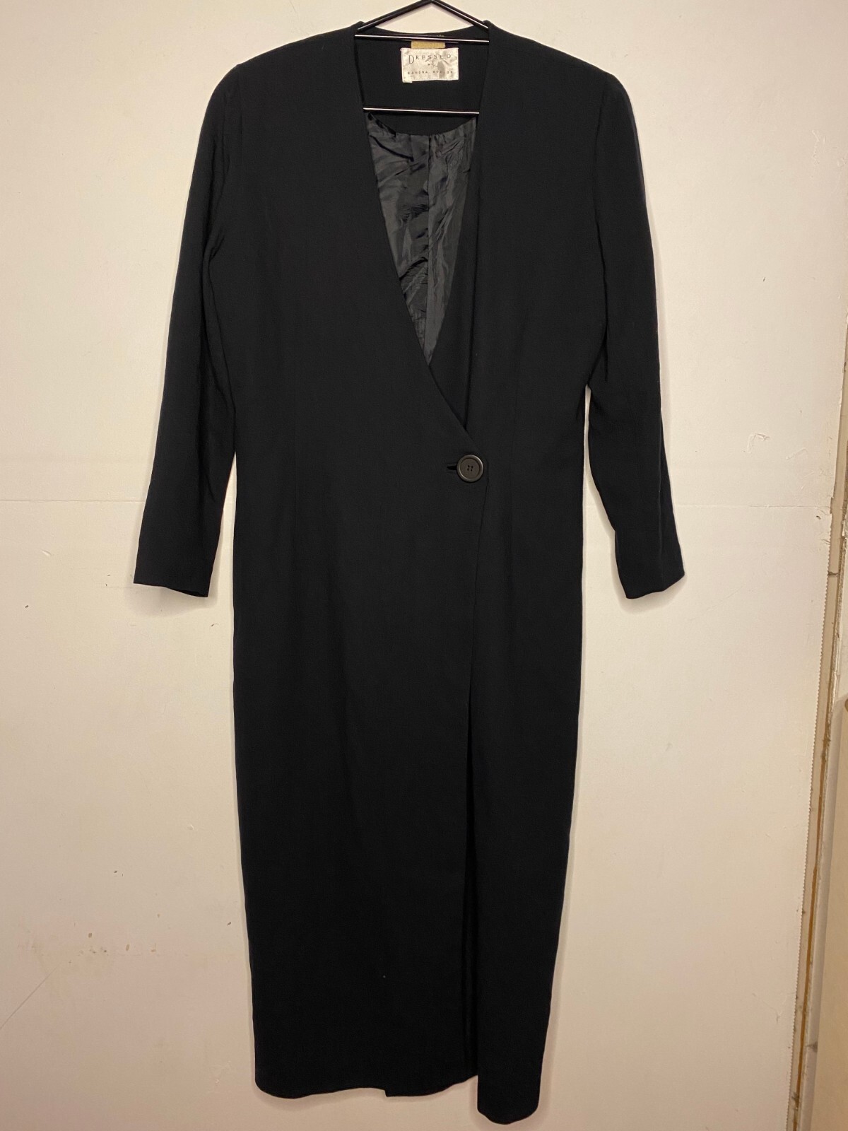 Vintage 1980 Dressed by Sandra Soulos Polyester Viscose Wrap Coat Dress Sz 14/M