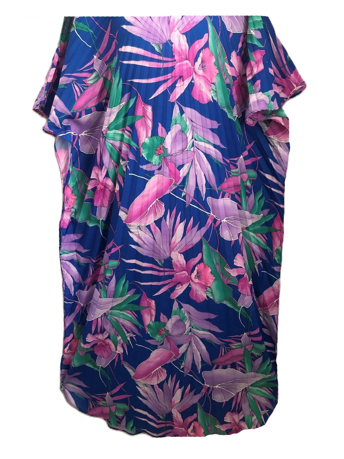Vintage 70s Hawaiian Floral Caftan MuuMuu Maxi Dress OS