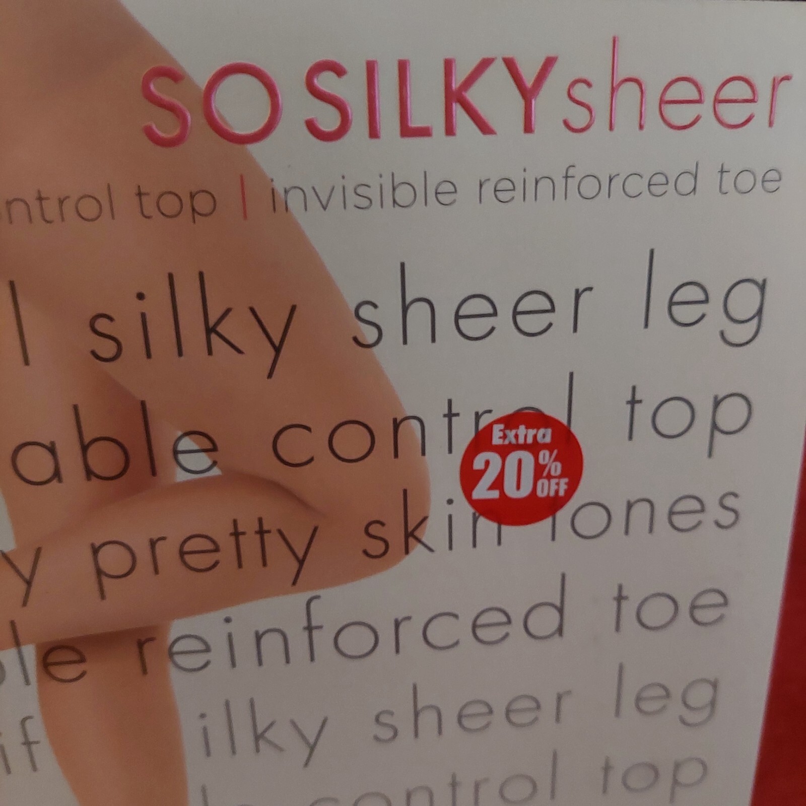 Vintage Pantyhose HUE So Silky Sheer Invisible Reinforced Natural Size 1 BONT1