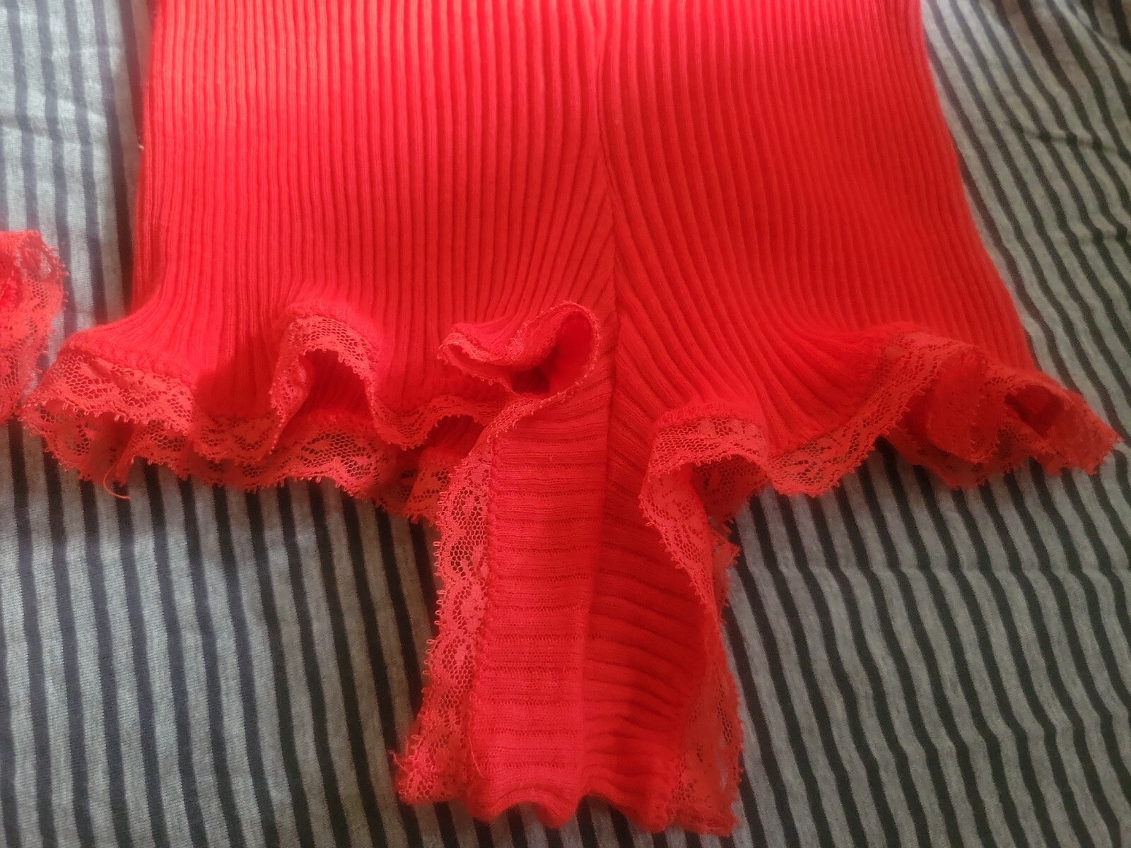 Extremely Rare Vtg Red Vassarette 70s 2 Red Panties One Size poly/cotton & Lace