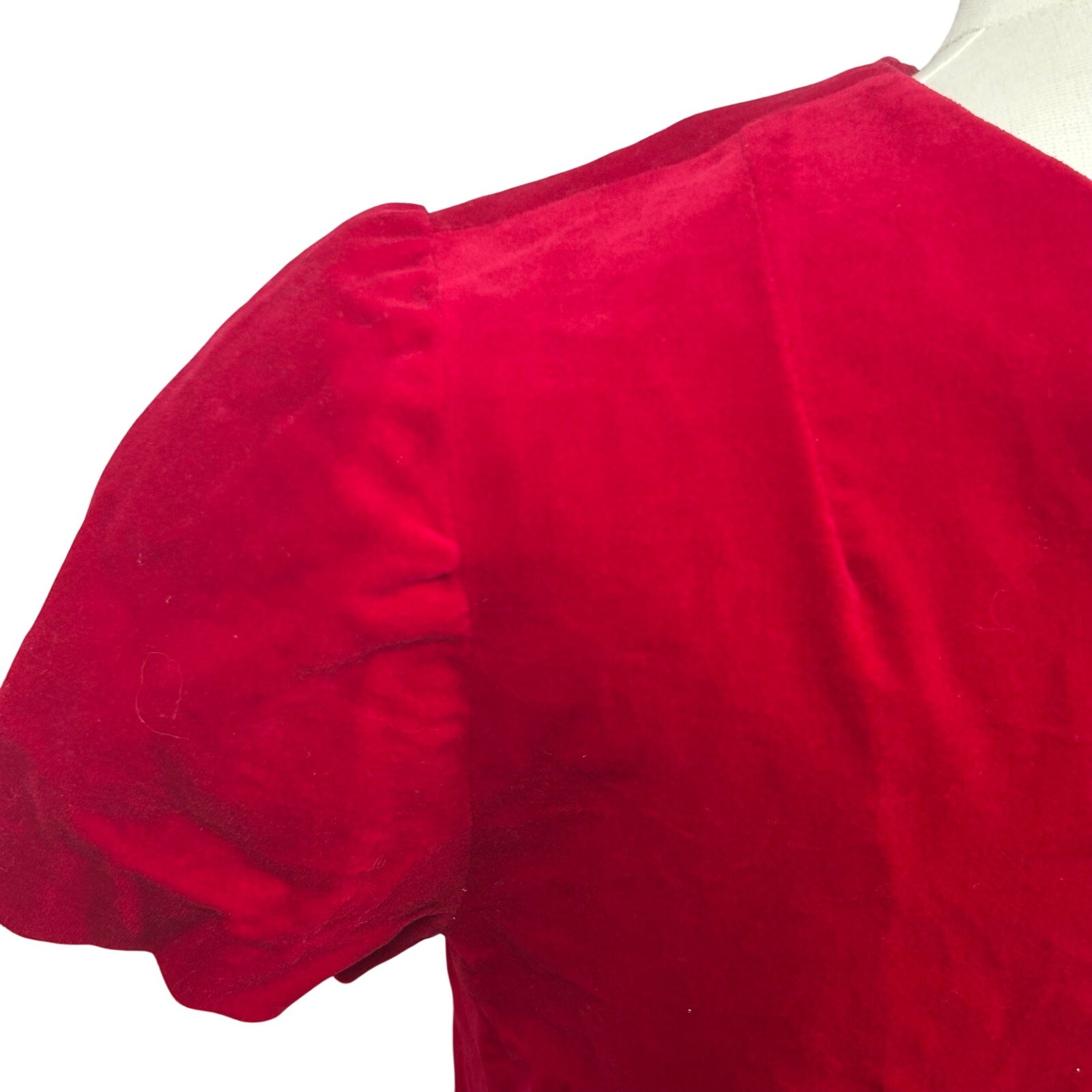VTG 60s Red Velvet Mini Dress S Keyhole Bespoke Babydoll Glam Twee Retro Mad Men