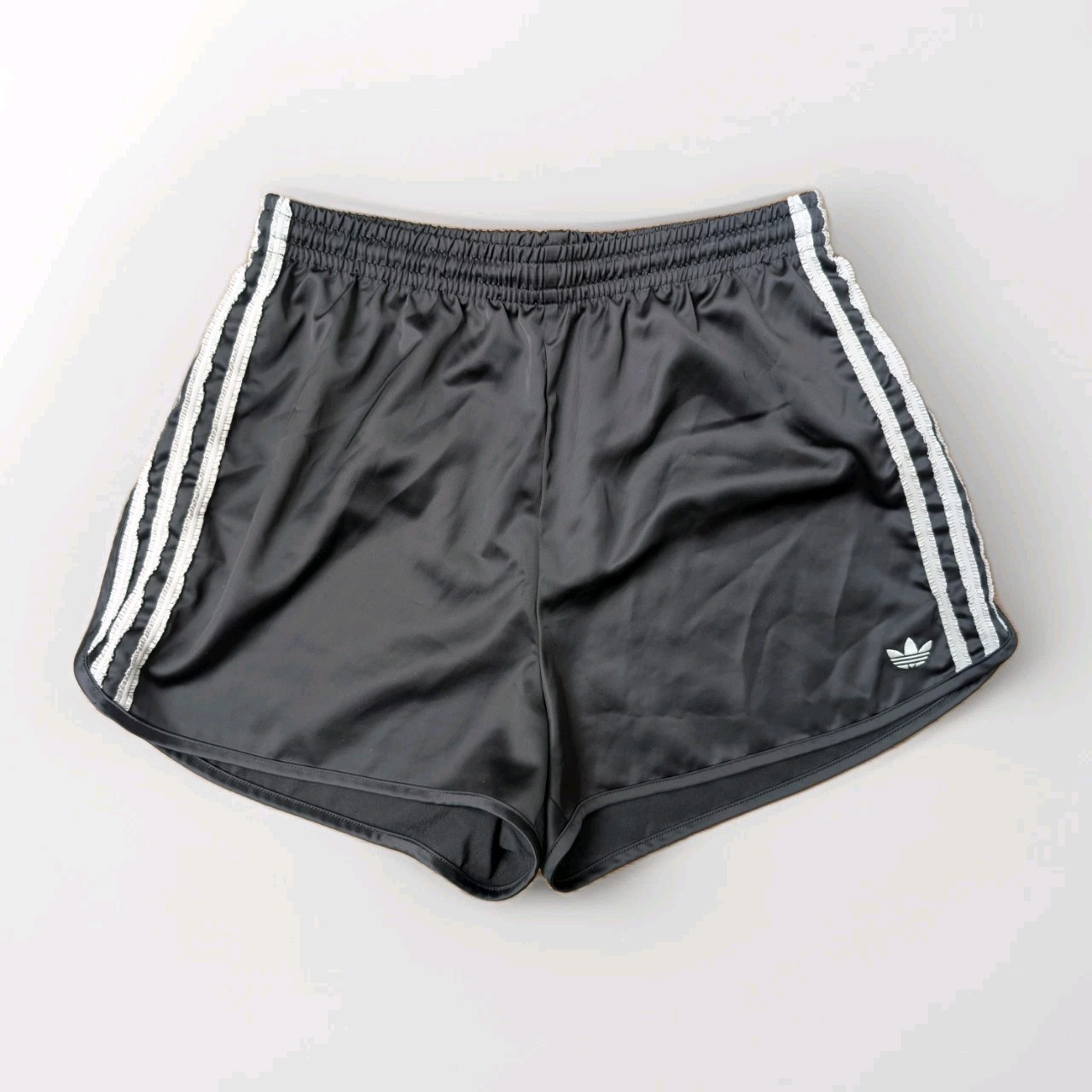 Adidas Sprinter Satin Shorts Running Womens Gym Running 34 Retro Black